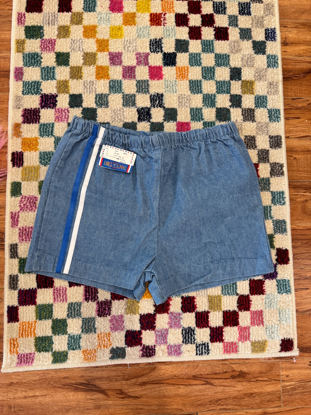 Vtg 70s Big Yank NWT NOS Daisy Duke Jean Denim Stripe Chambray Micro Shorts M