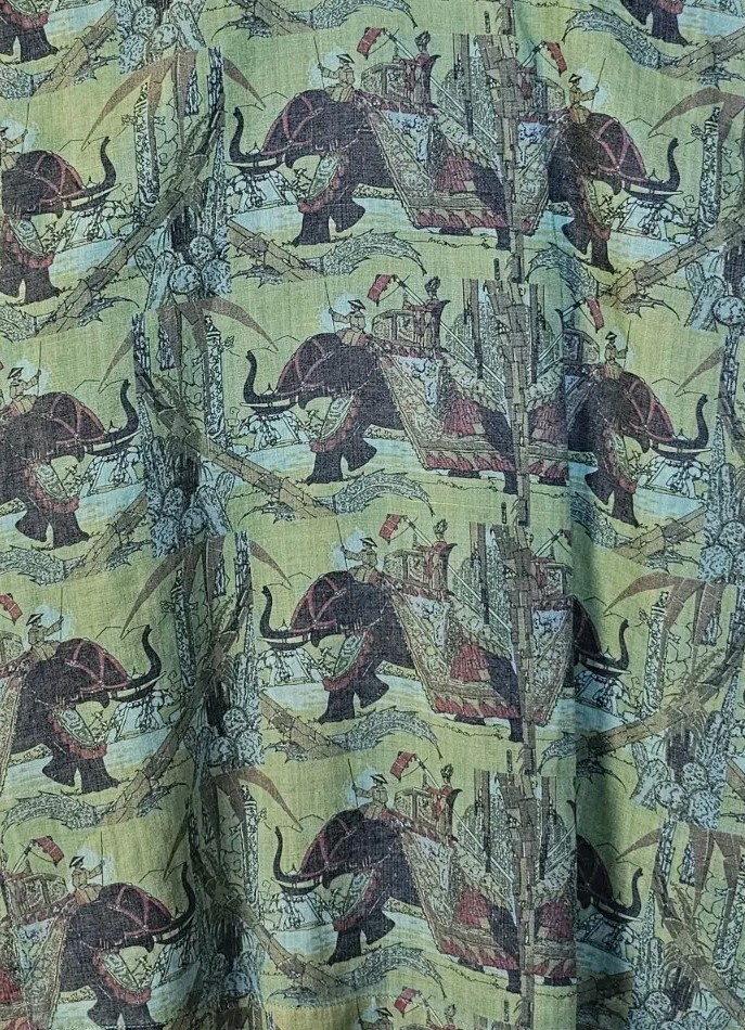 Citron Santa Monica Brand Elephants Print Women’s blouse, size M