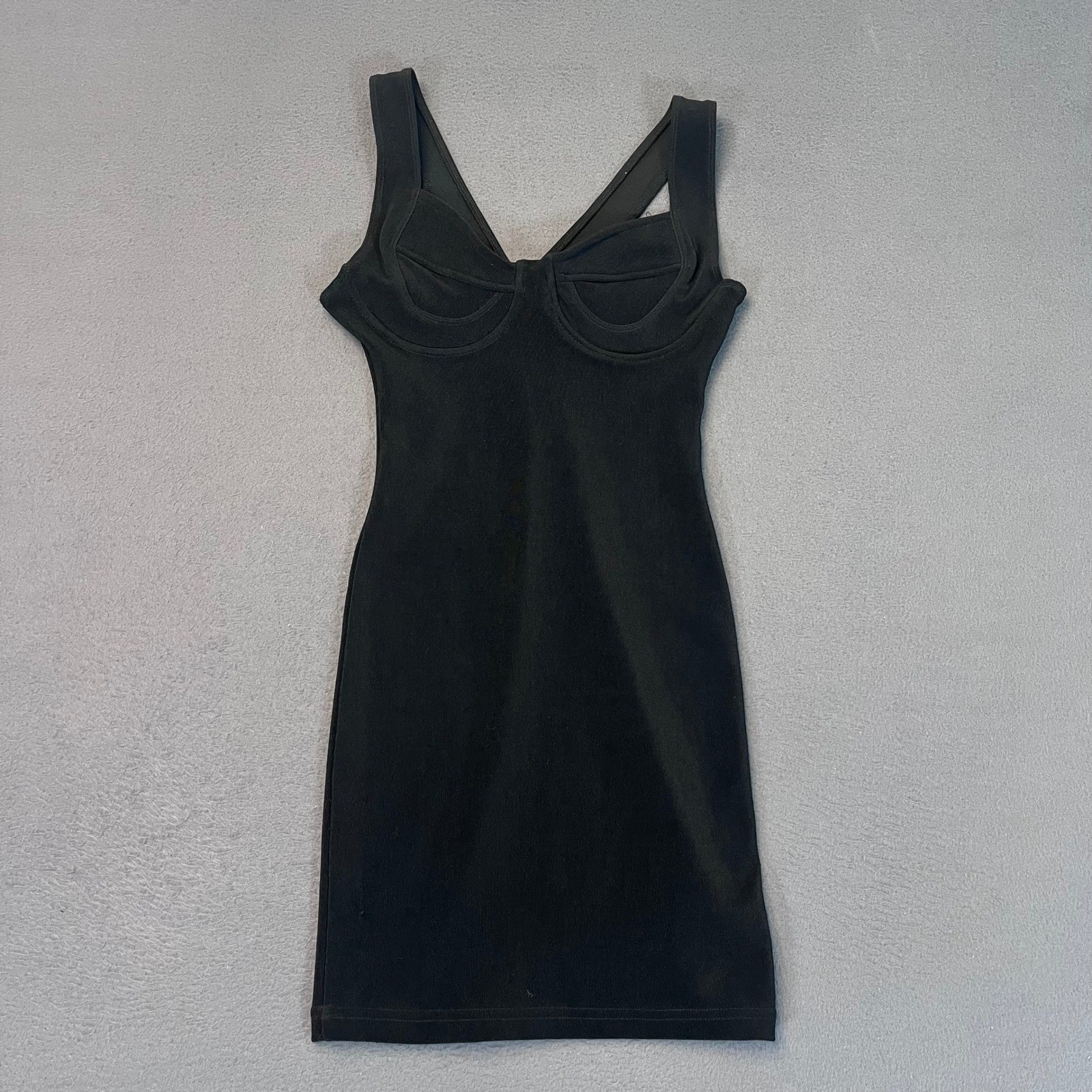 Bisou Bisou Vintage 90s Black Bustier Bodycon Mini Dress Medium Made in USA