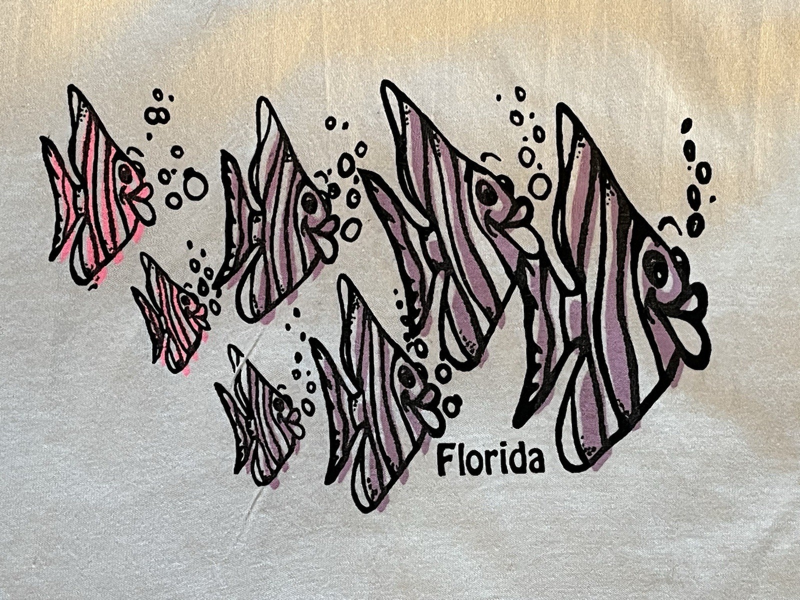 VTG 80/90’s Murina Single Stitch Long Sleeve Angel Fish Florida T’shirt Womens M