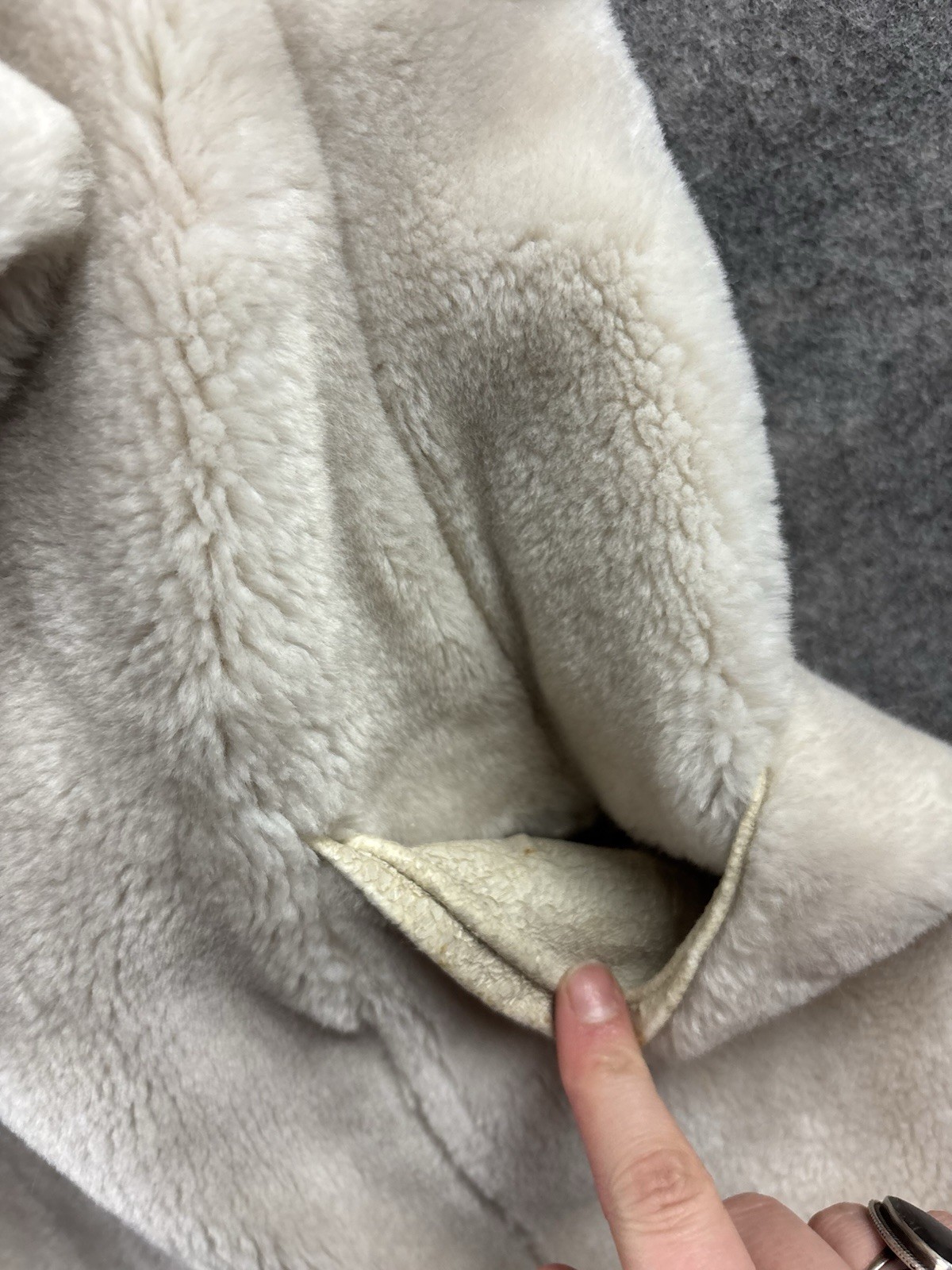 VTG 1950s Borgana Cream Faux Fur Coat Women M? Old Money Classy Elegant READ