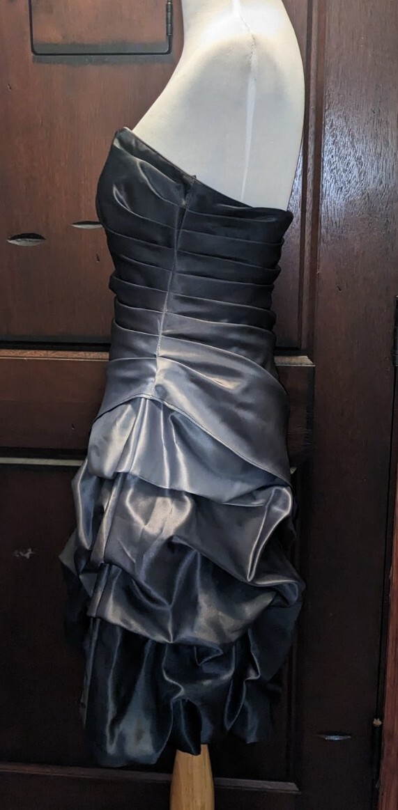 Vintage Onyx Nite Party Prom Formal HOCO Bubble Strapless Dress Black Ombre Sz 6