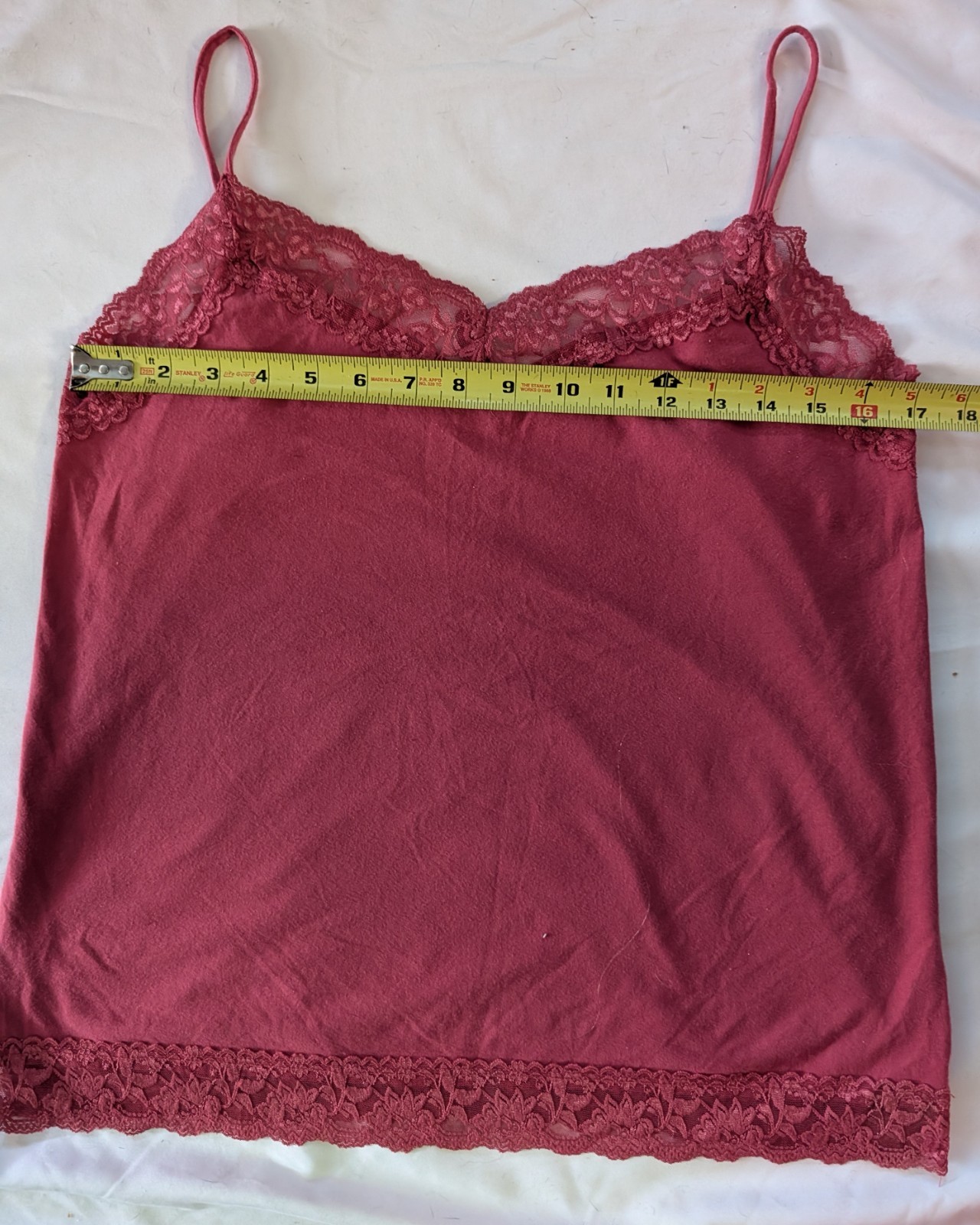 VTG Cami Top Maroon XL Van Heusen VTG Lace Trim Y2K Babydol Fairy Coquette Strap