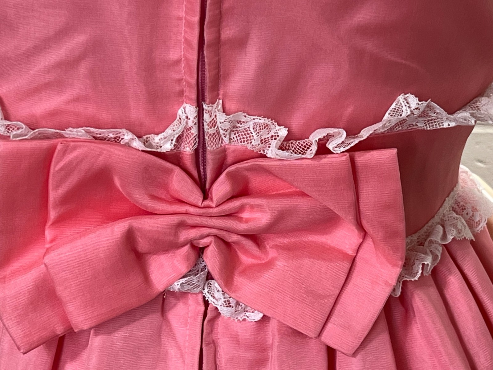 NOS Vtg 60s Sz 8 S 34 B 26 W Prom Gown Dress Pink Priscilla of Boston Silk Rayon