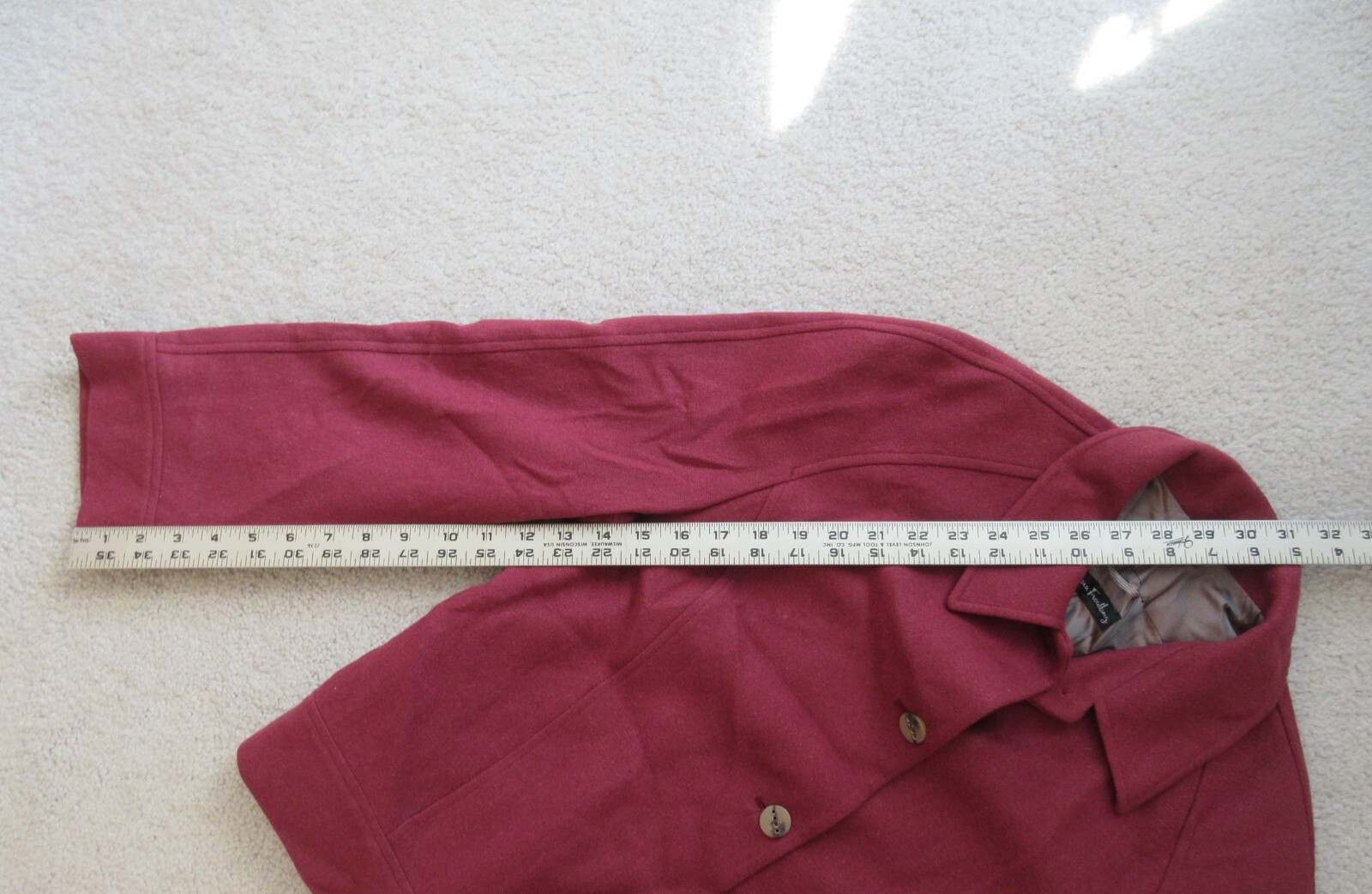 Ann Freedberg CHANTAL Women Size 6 Short Jacket Maroon Wool Poly Cashmere Blend