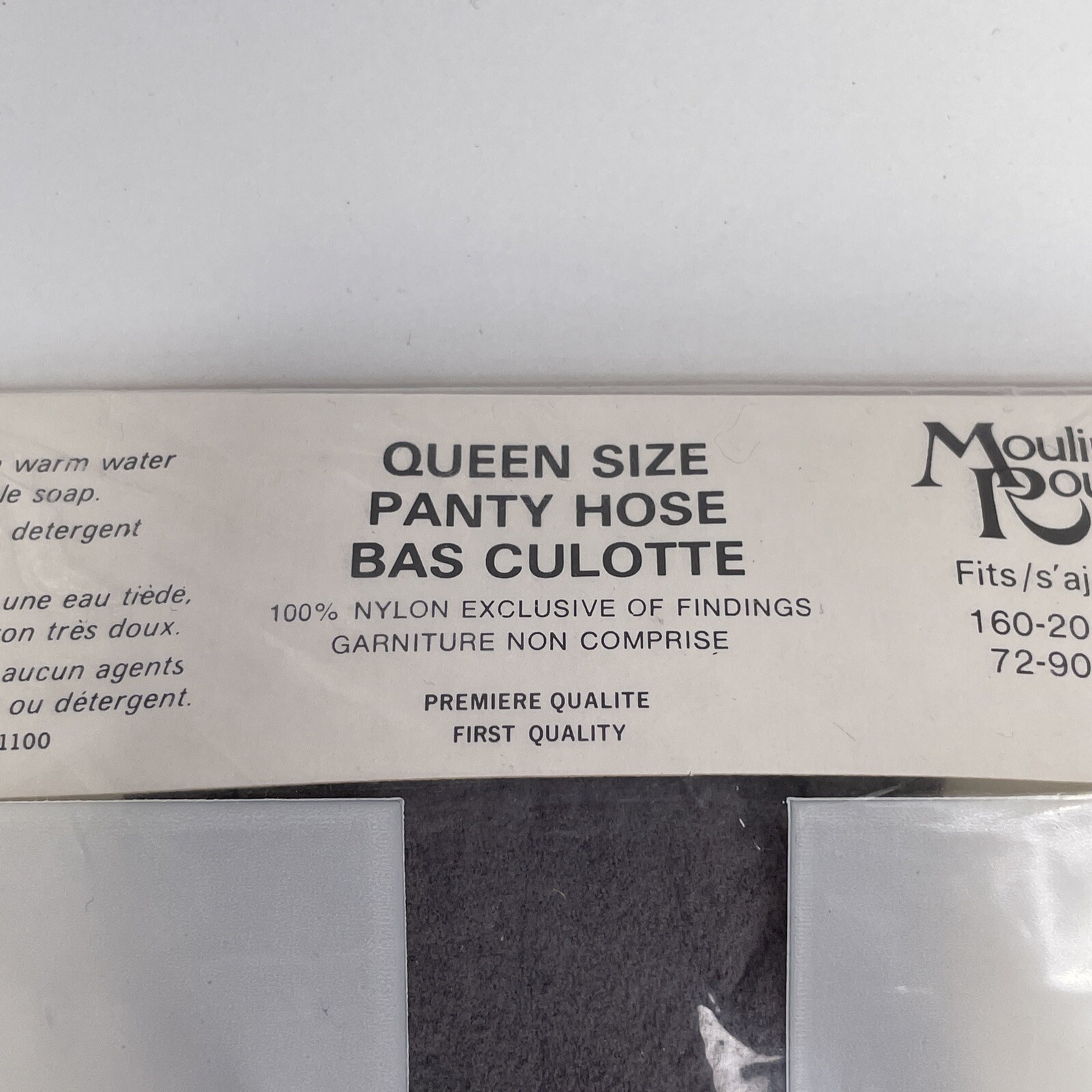 Vintage 1970s Pantyhose Agnetha Faltskog Model Singer SZ 3XL Grey Gray Color