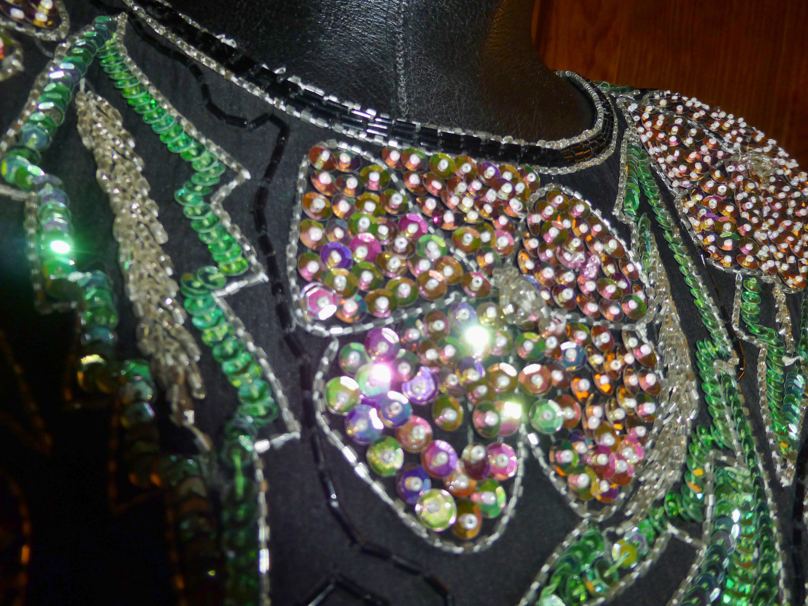 Vtg 80s SCALA Sequin Beads SILK Embroidery GLAM Cocktail Evening Party DRESS PL