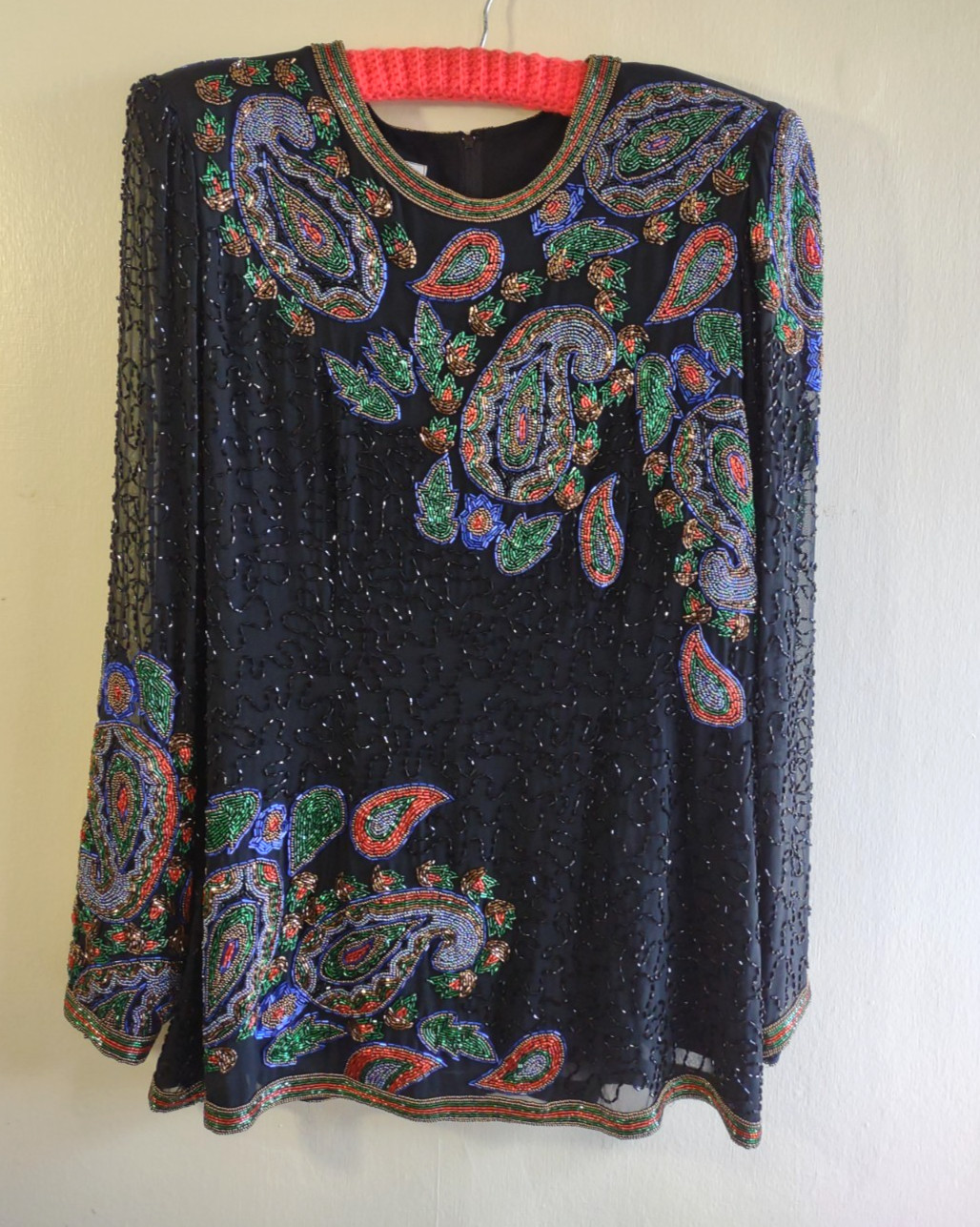 Vintage Jack Bryan Beaded Top Elegant Chic Quiet Luxury Special Occasion Size 6