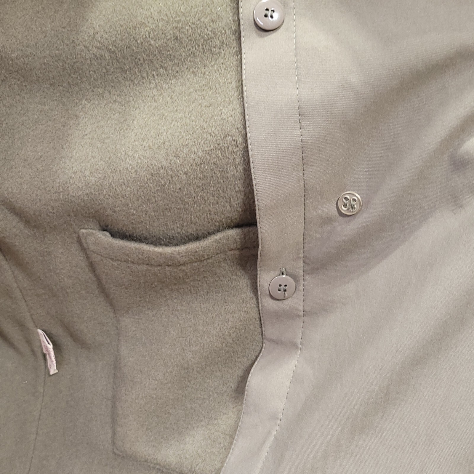 Vintage Etienne Aigner Size 12P Trench Coat Button Out Liner Green/Bark