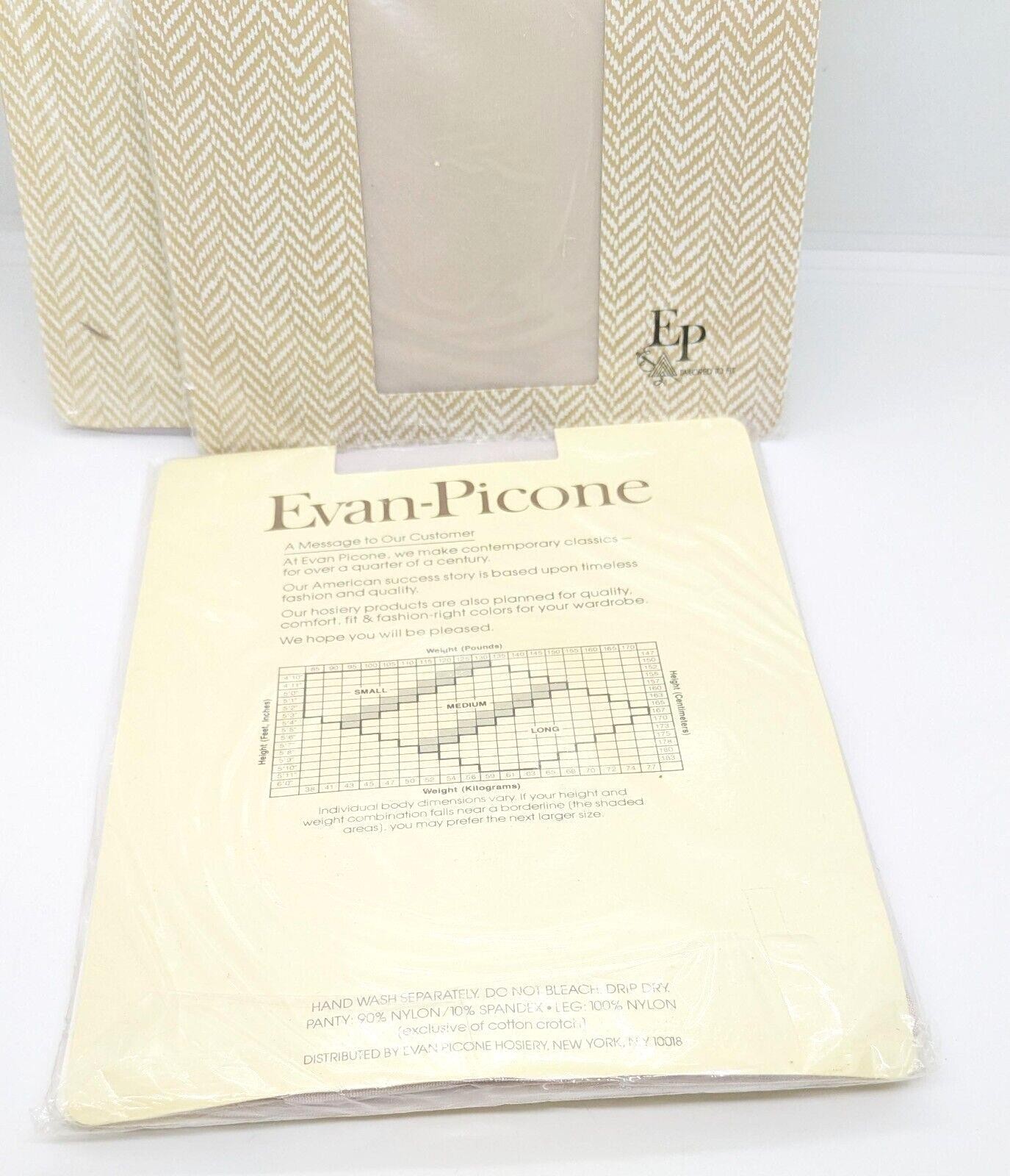 Evan-Picone Satiny Light Nude Cotton Shield Sandalfoot Long Opal Panty Hose