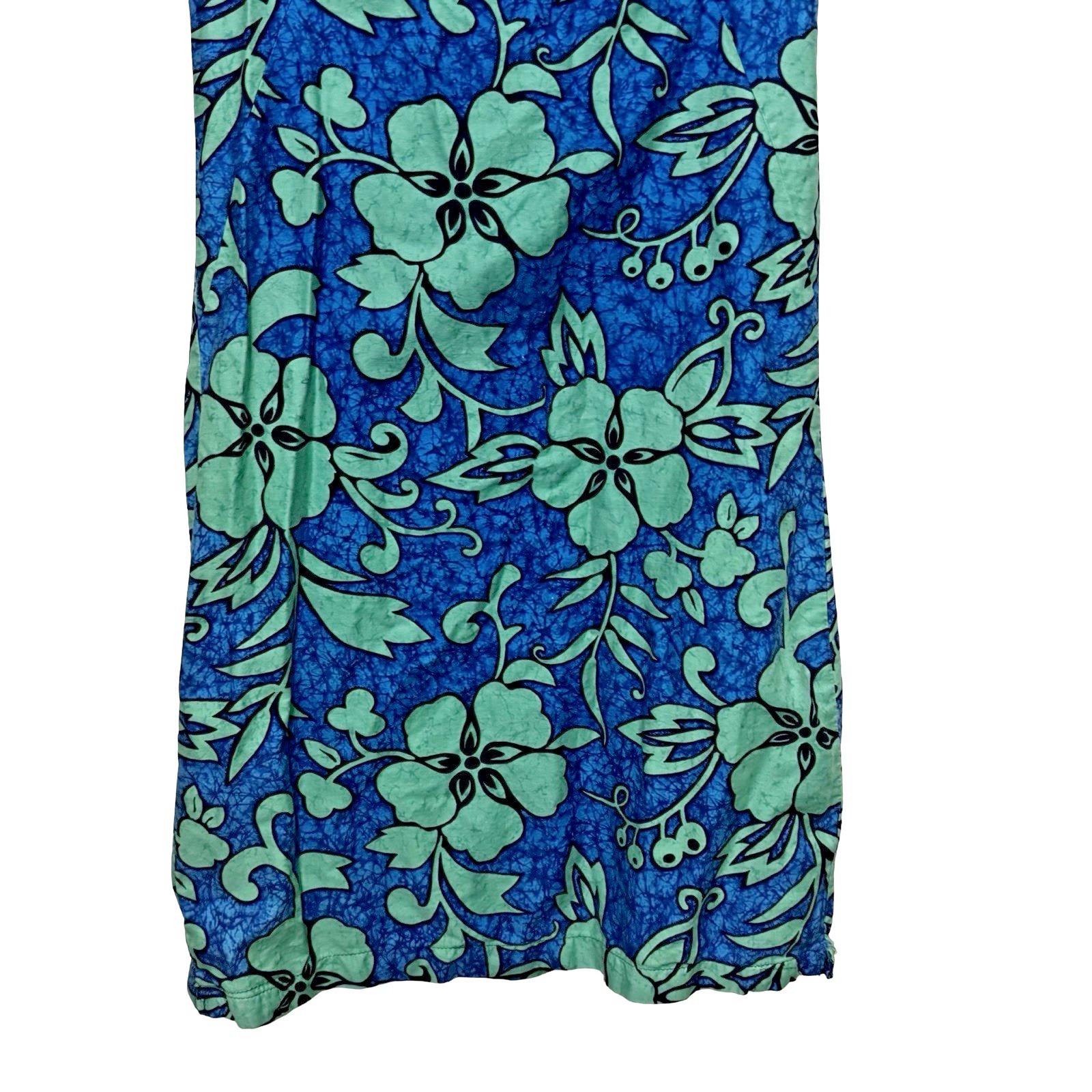 Vintage handmade Hawaiian Shift Dress size Medium blue hibiscus