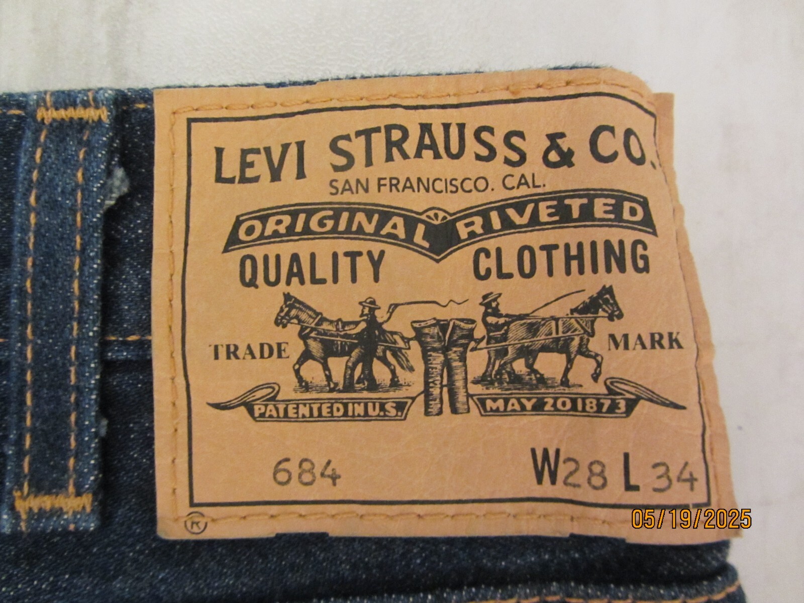 LVC Levi’s 684 Bell Bottom Orange Tab Flare (2013), USA Made, 29×34, EUC, $299
