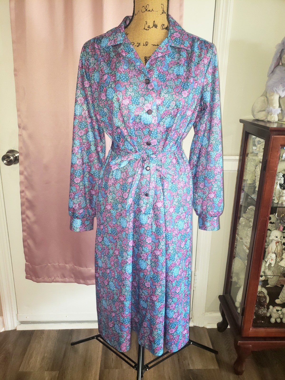 Vintage Ina Carol Paisley Print Dress