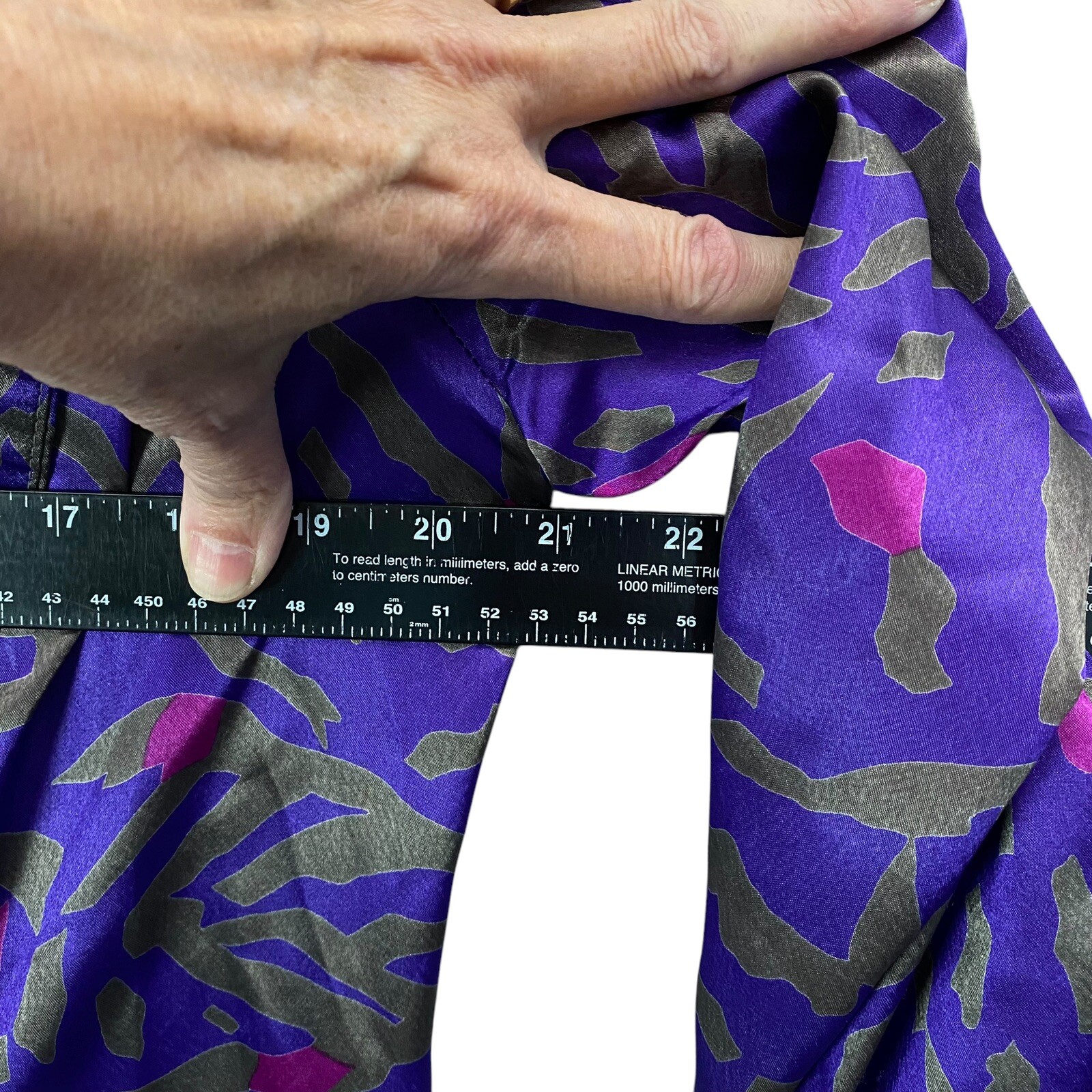 Vtg DONNA MORGAN Women Blazer Skirt Set Sz 11/12 Purple Green Event Party 72-6