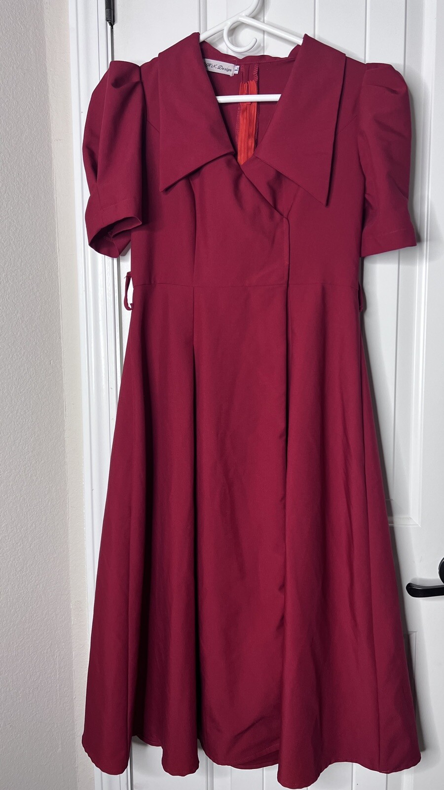 Vintage Retro Rockabilly Swing Dress. VHN Design Red Size Large