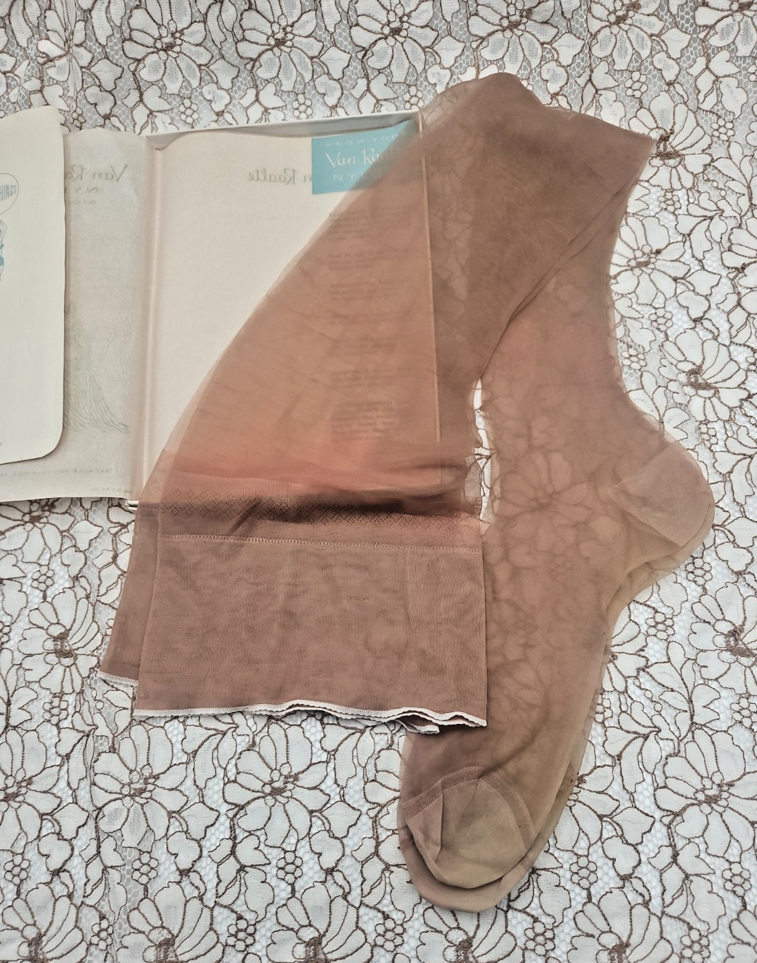1 Pair Van Raalte 1950’s Vintage Nylon Hose Stockings In Box Size 51 L. Large