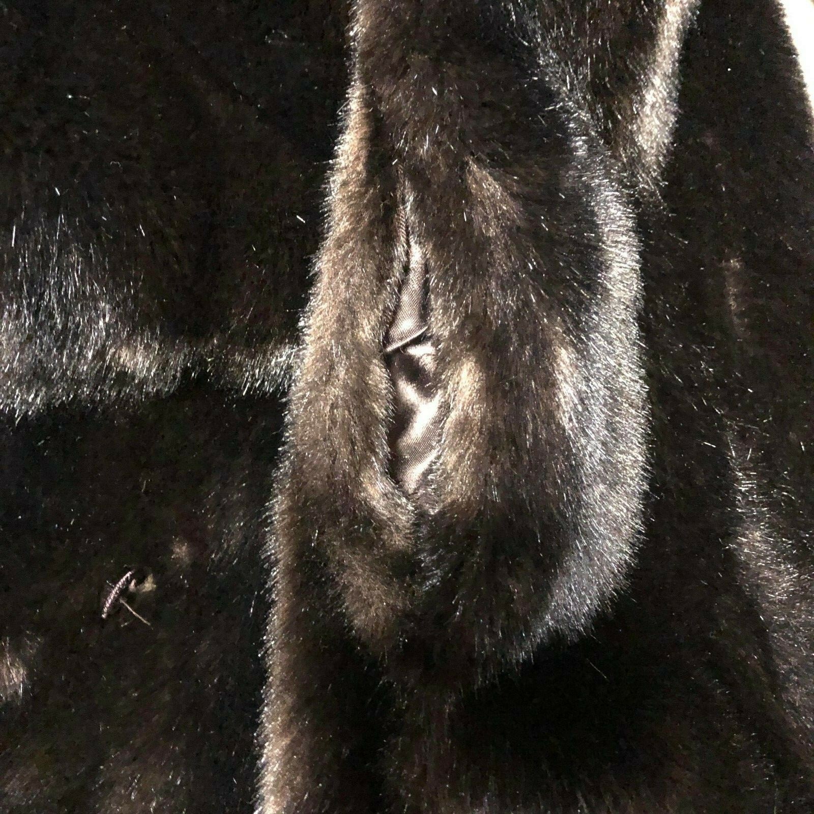 Vintage Hillmoor NY Tissavel France S/M Faux Fur Jacket Coat Brown Union Made