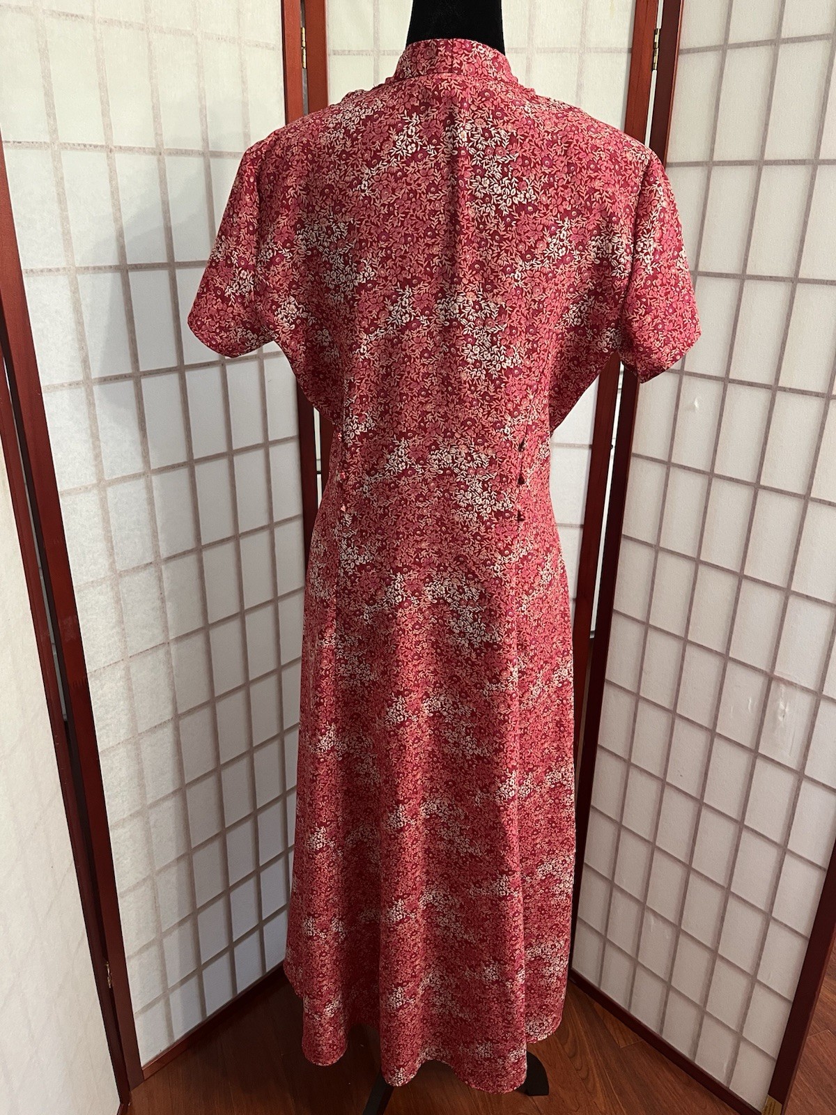 Vintage 90’s floral cottagecore retro full buttondown corset back tie maxi dress