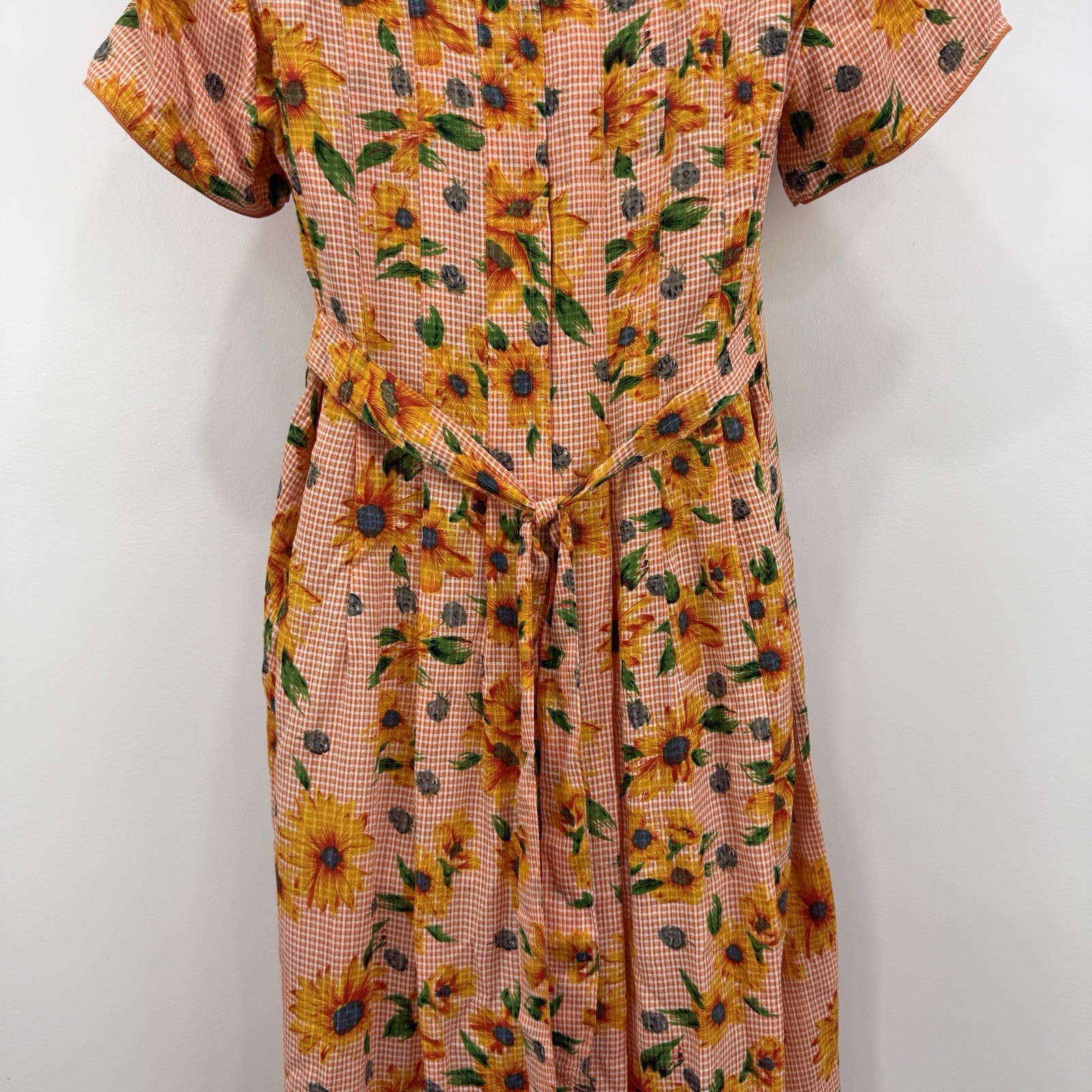 VTG Sarah Elizabeth Dress Women’s 4 Sunflower Cottagecore Prairie Peasant Midi