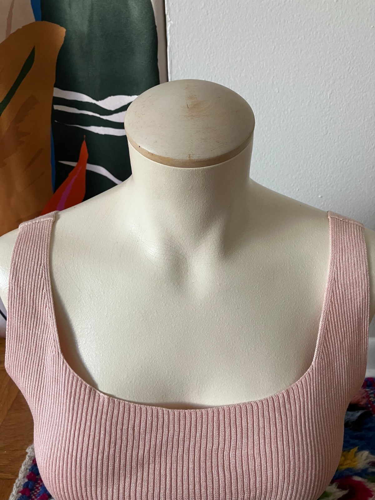 Vintage 90s Tommy Bahama Silk & Cotton Light Pink Ribbed Tank Top Women’s S