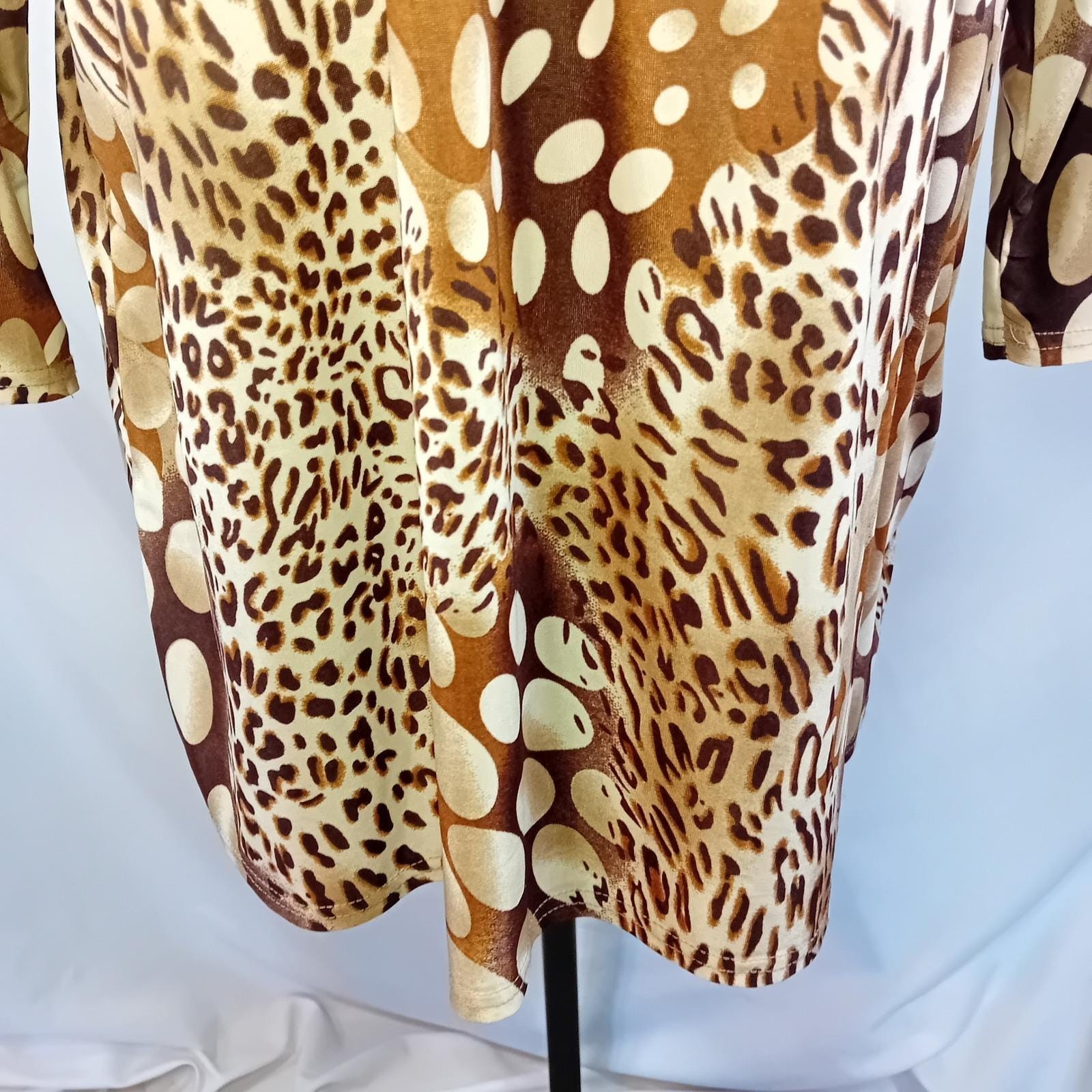 Vintage Y2K Plus Size C.O.C. Animal Print Tunic Maximalism Bohemian Casual 2XL