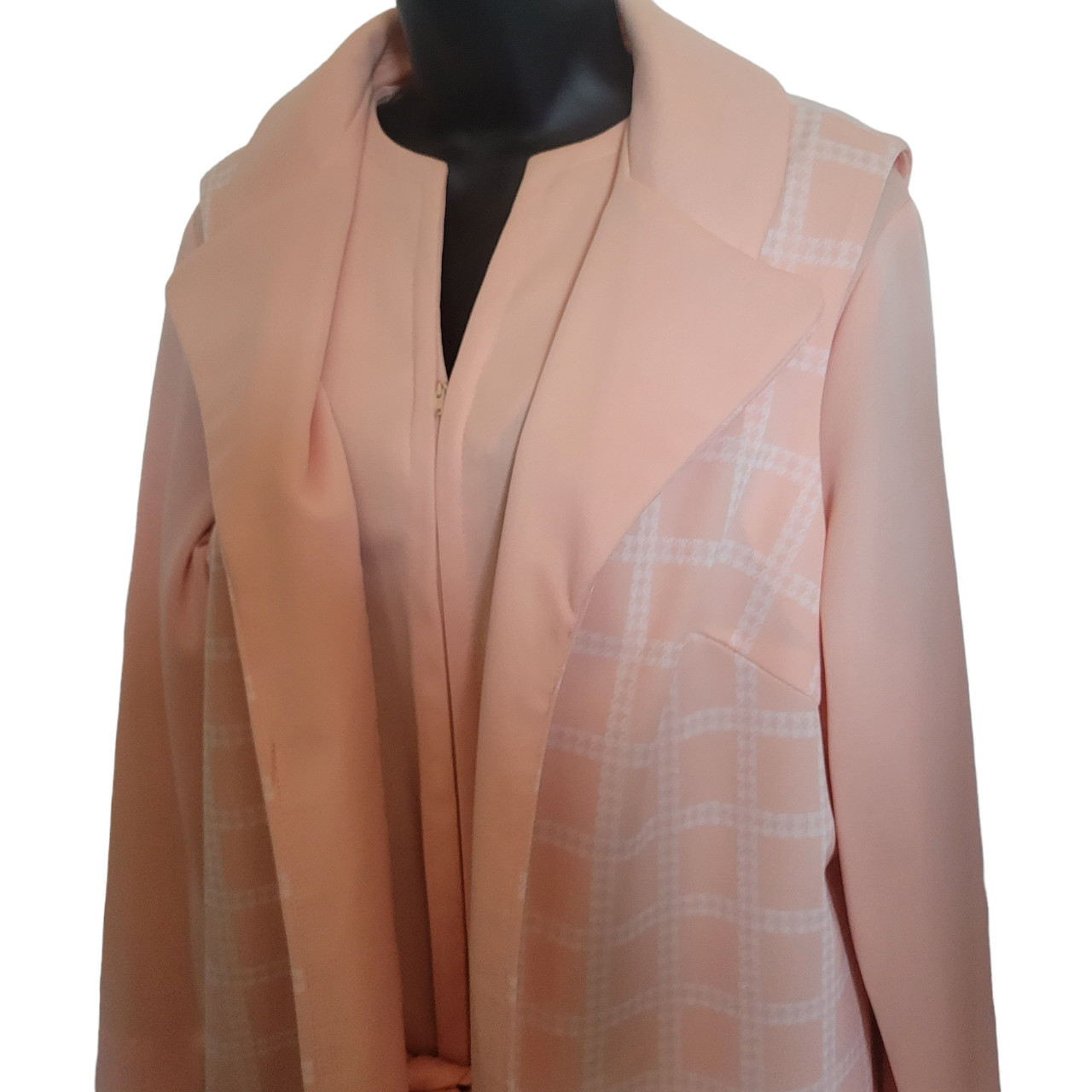 Vintage 50’s 60’s Smarty Togs of Texas Dress & Vest Set Coral Checked Women’s 22