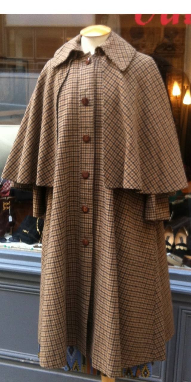 celine vintage wool coat houndstooth sherlock holmes