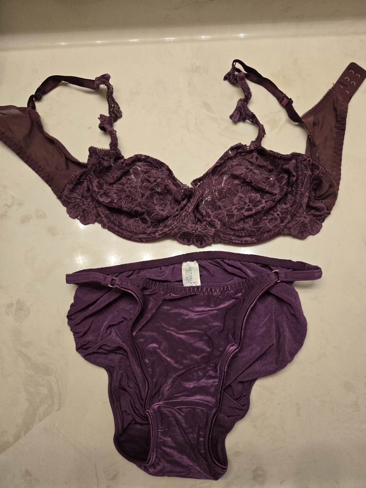 Vintage Victoria’s Secret Bra And Panty Set Purple Size Medium 36b 1998