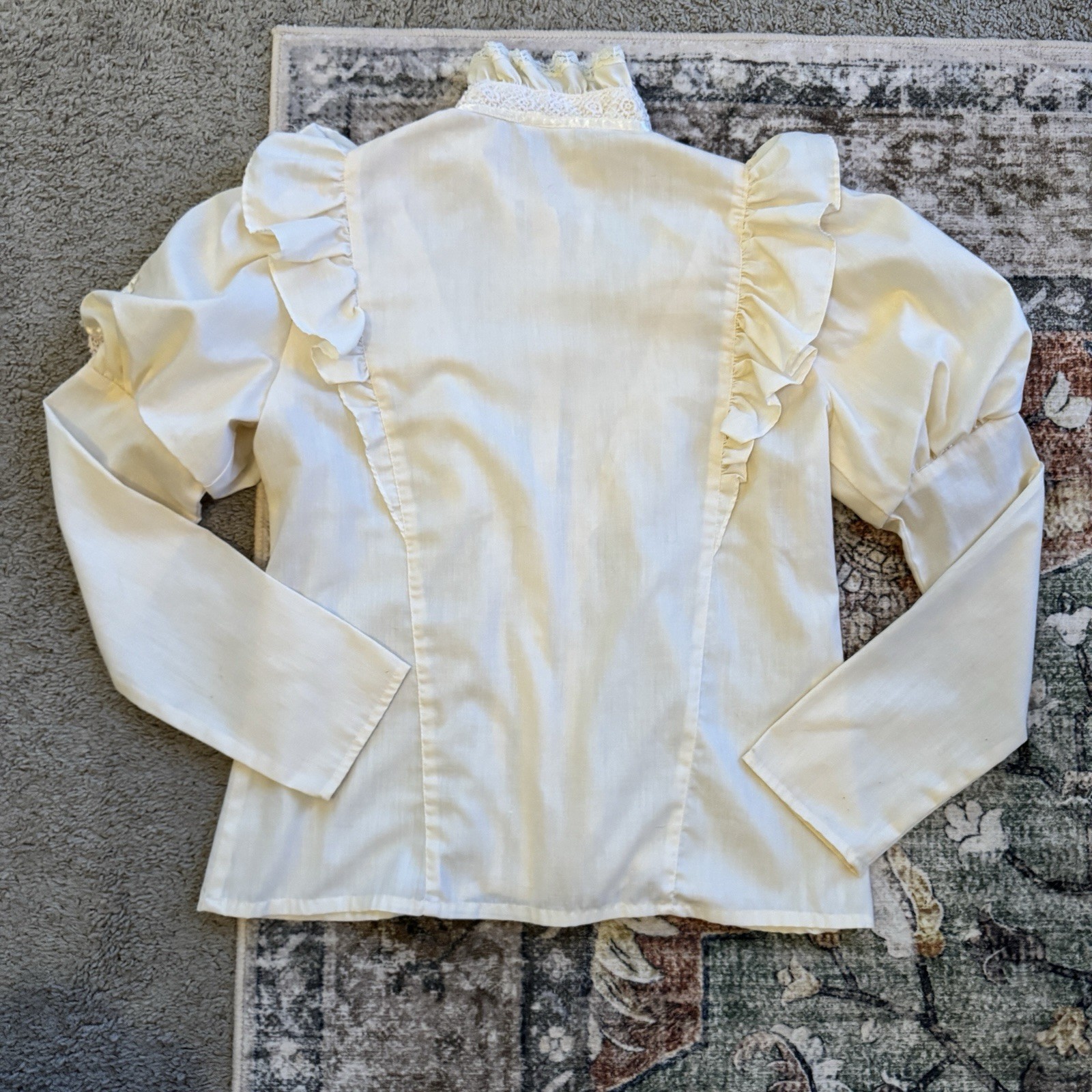 Vintage Jessica’s Gunnies Prairie Victorian Lace Ruffle Cottagecore Blouse 9