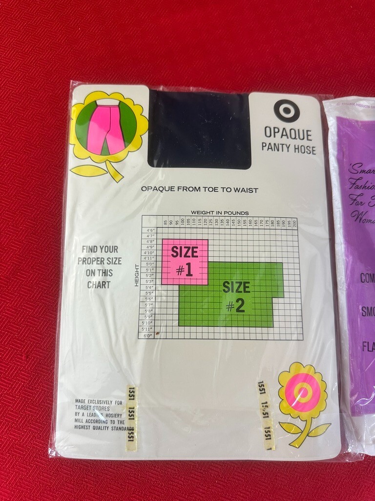 Mix 2 LOT VTG Panty Hose Target Opaque Navy Seamless Brown 5’6 – 5’8