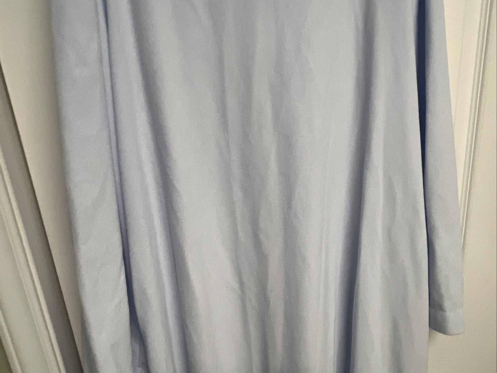 L NWT Vintage Shadowline Robe Pockets Front Half Zip Blue Polyvelva Fabric