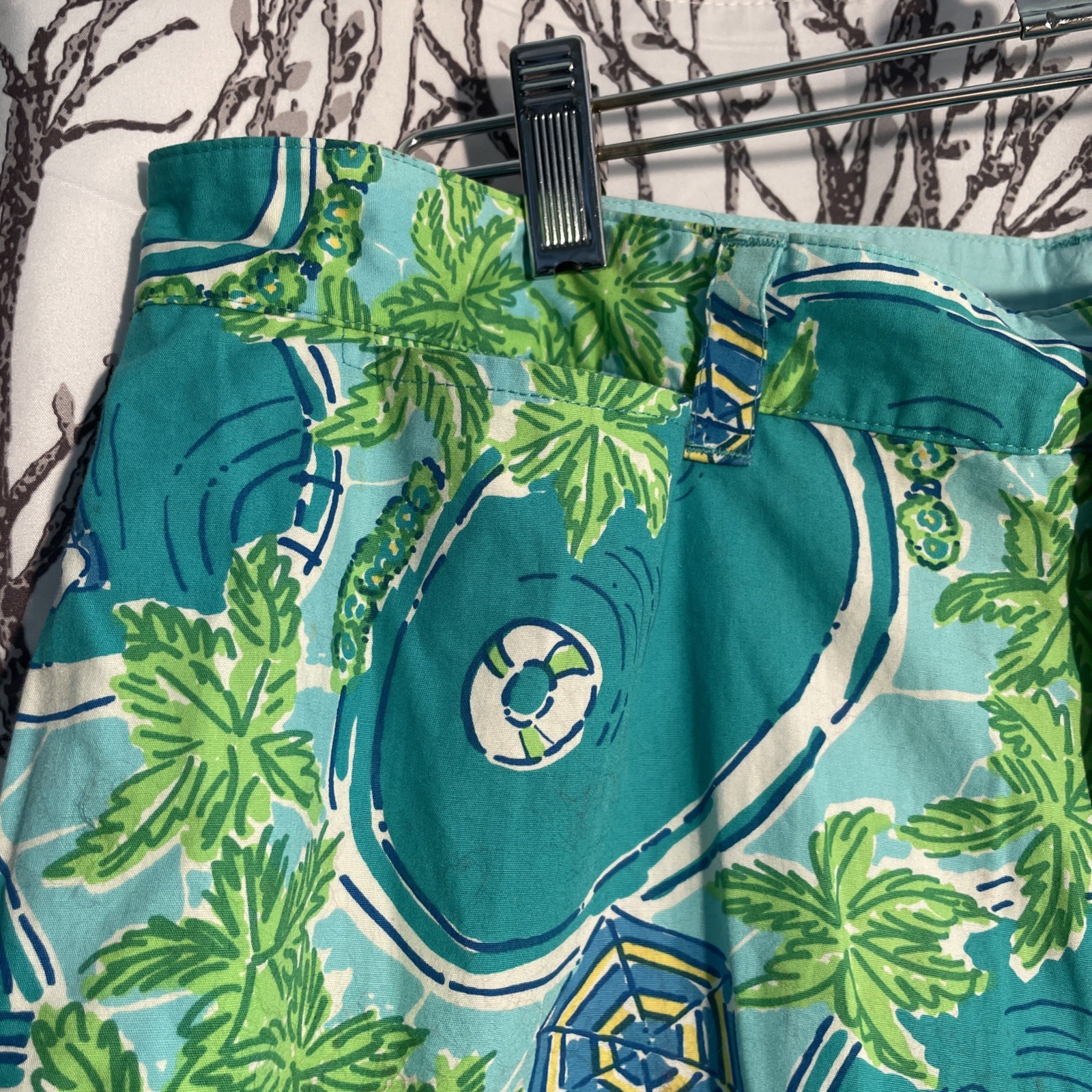 Lilly Pulitzer Size 34 Greens Pool Tropical Pants Vacation/Cruise