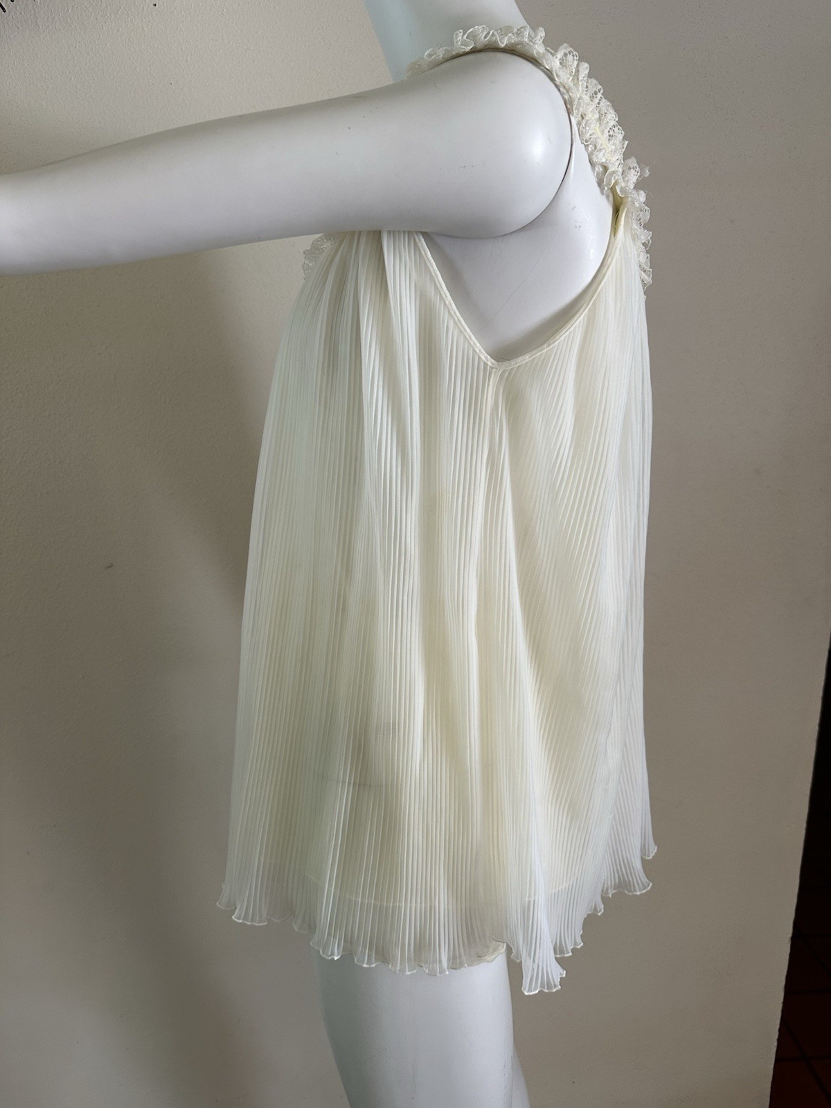 1960s Babydoll Set Evette Runproof Sheer Mushroom Gusset Panty 2 Tone Ruffle VTG