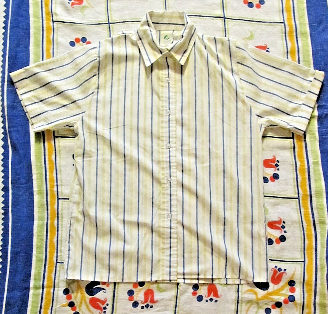 Vintage Girl Scouts of America short sleeve yellow, blue & green top size 3/4