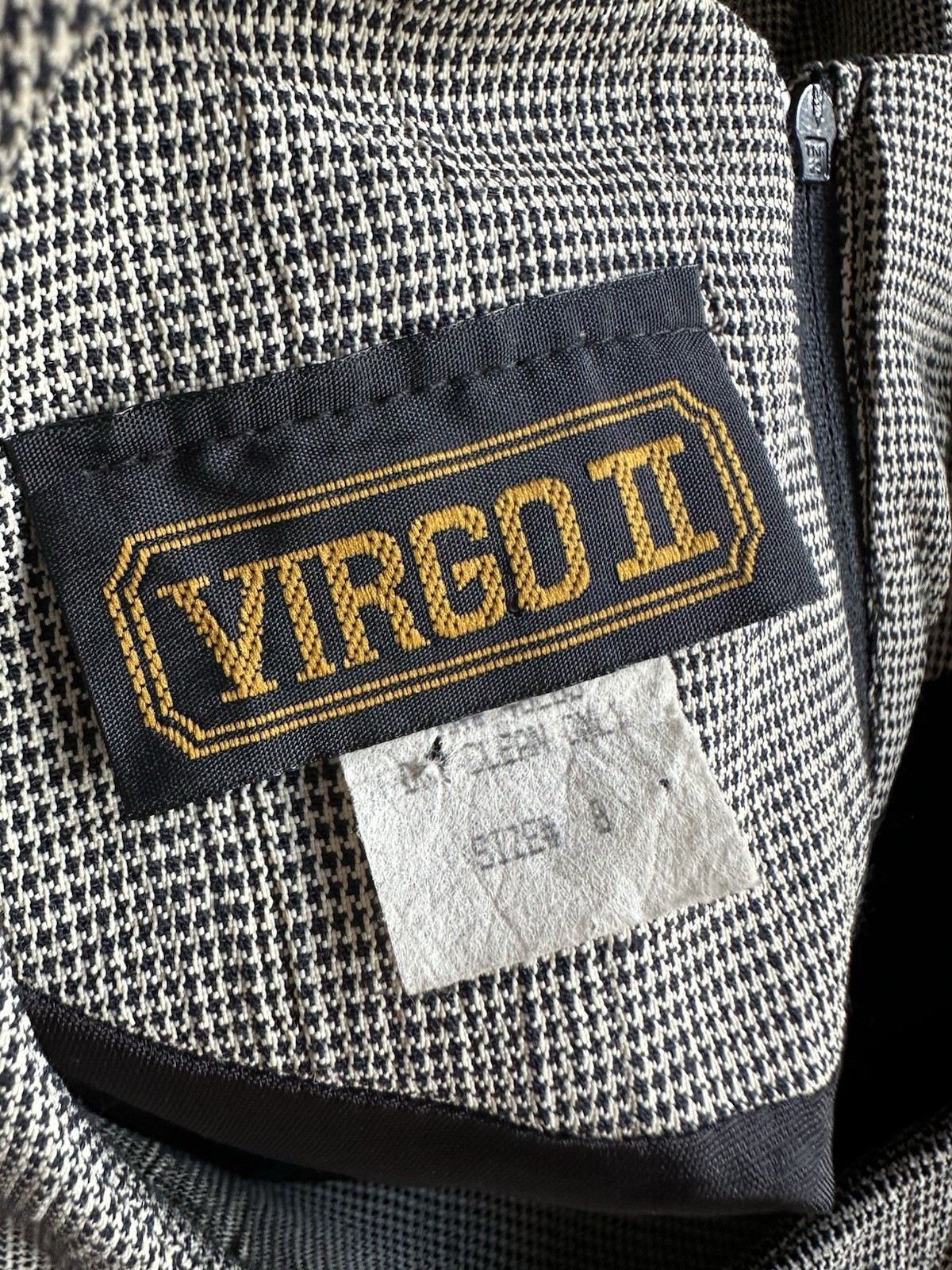 Vintage 80’s Virgo II Black Midi Dress Oversized Buttons Size 8