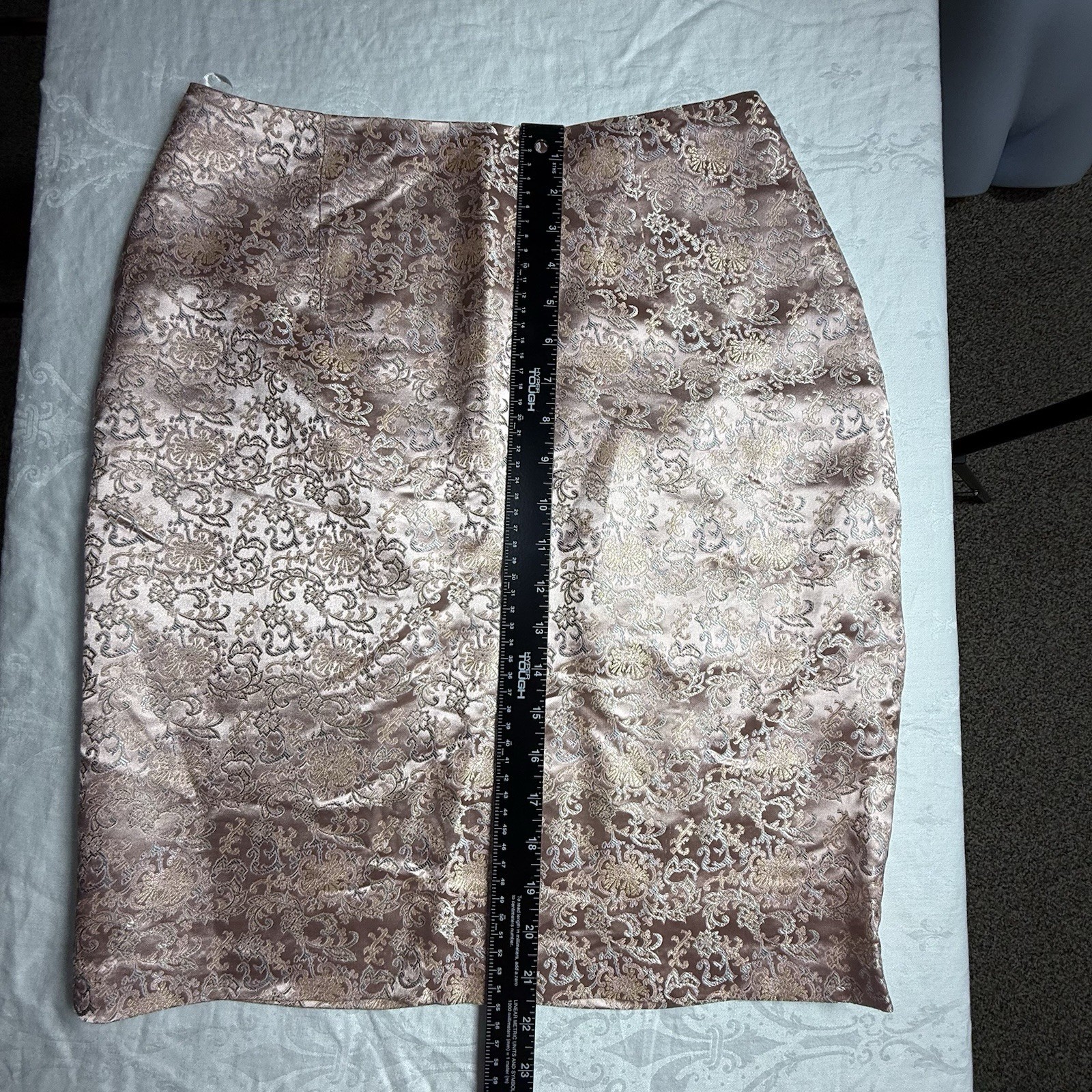 Vintage Scott McClintock Pink Satin Floral Rayon Brocade Spring Skirt Size 10