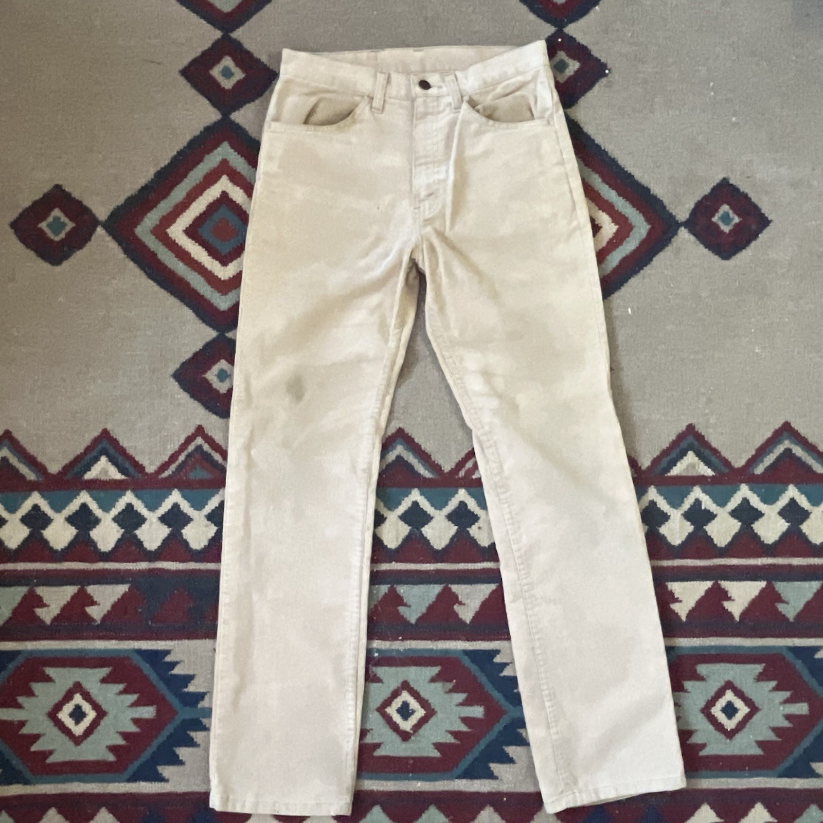 Vintage 80s Gap Pioneer Corduroy Pants Womens 28×30 Beige Distressed Cords