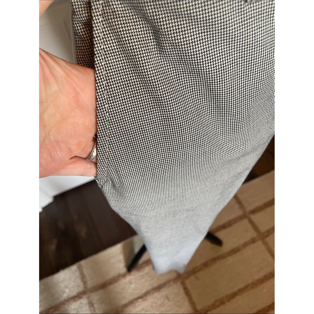 NWT Vintage Y2K Gap Tailored Trousers Pants Black & White Houndstooth Size 14