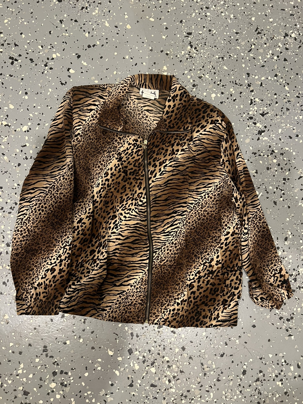 70s Teddi Of California Leopard Animal Print Top Blouse Sheer Vintage