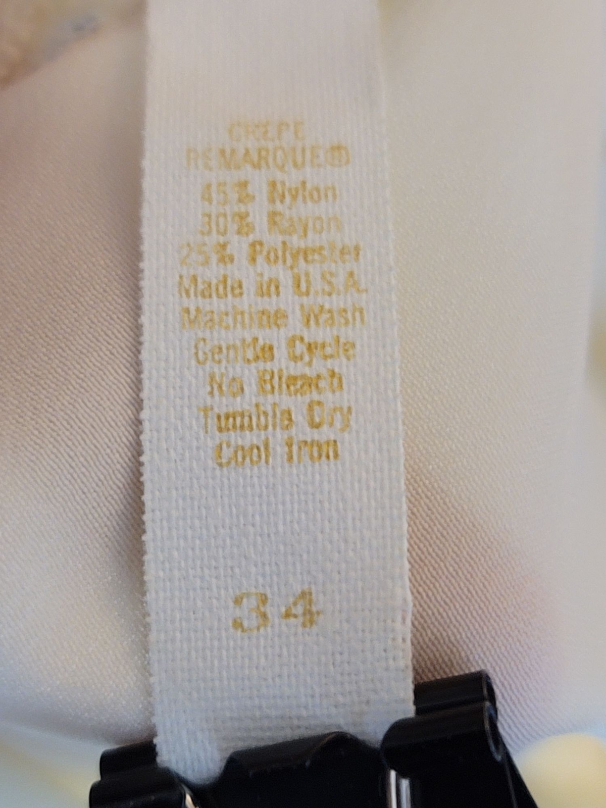 Vintage Lace Slip Dress Cream Barbizon Crepe Remarque 34 Adjustable Straps