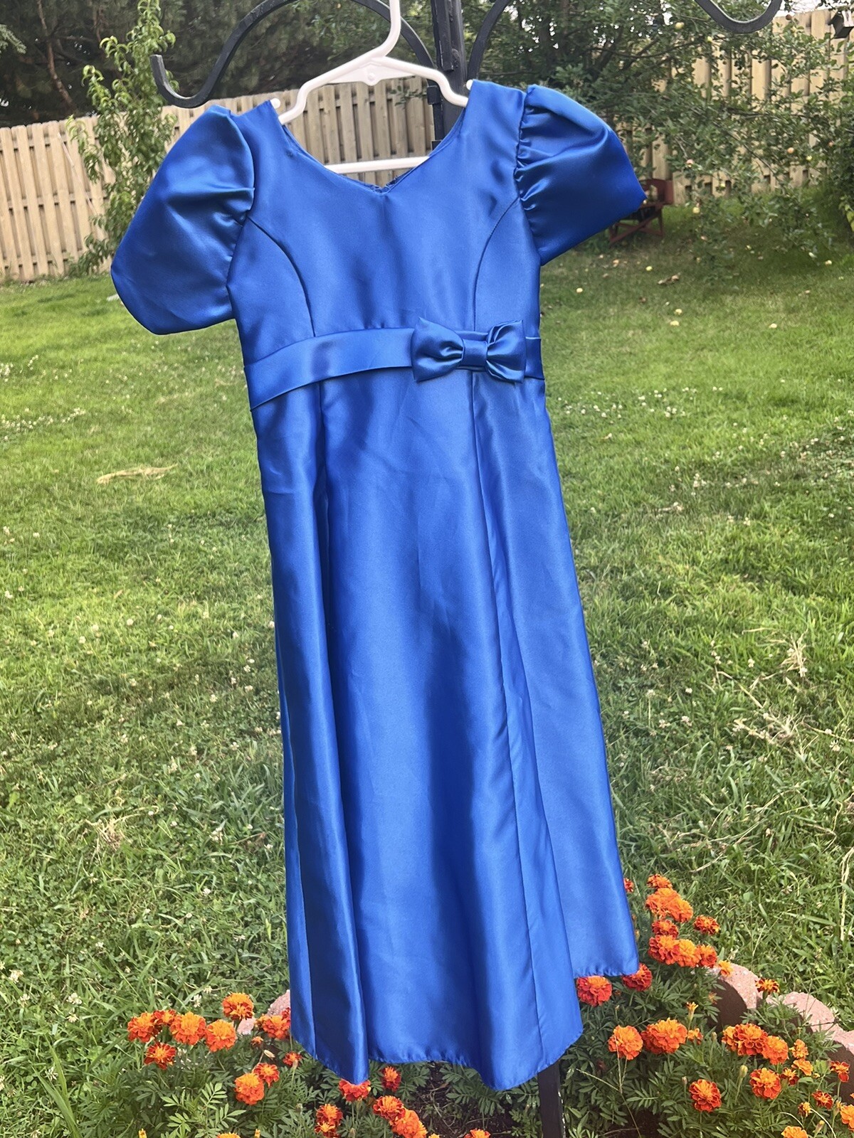Vntg Do You Love Me? 80s Blue Taffeta Child/Kids Party Dress Halloween Sz 3