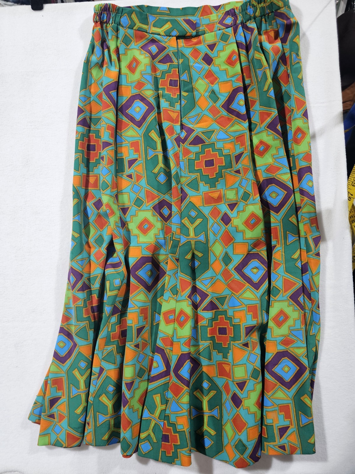 Retro 90s Geometric Print Set Deadstock NWT Art Eclectic Grandma Blazer Skirt M