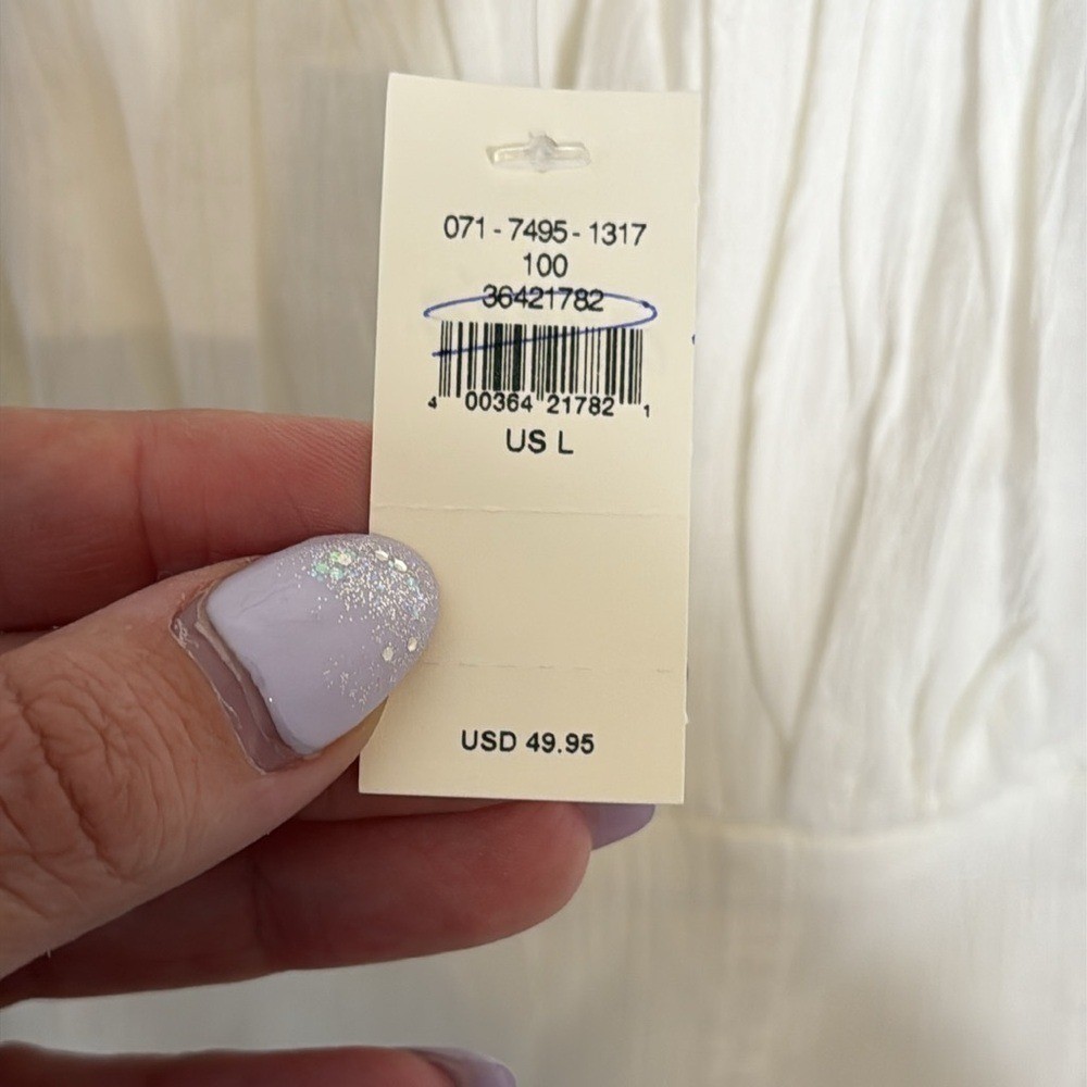 NWT Aerie Corset White Cotton Mini Dress Size Large Bridal Bachelorette