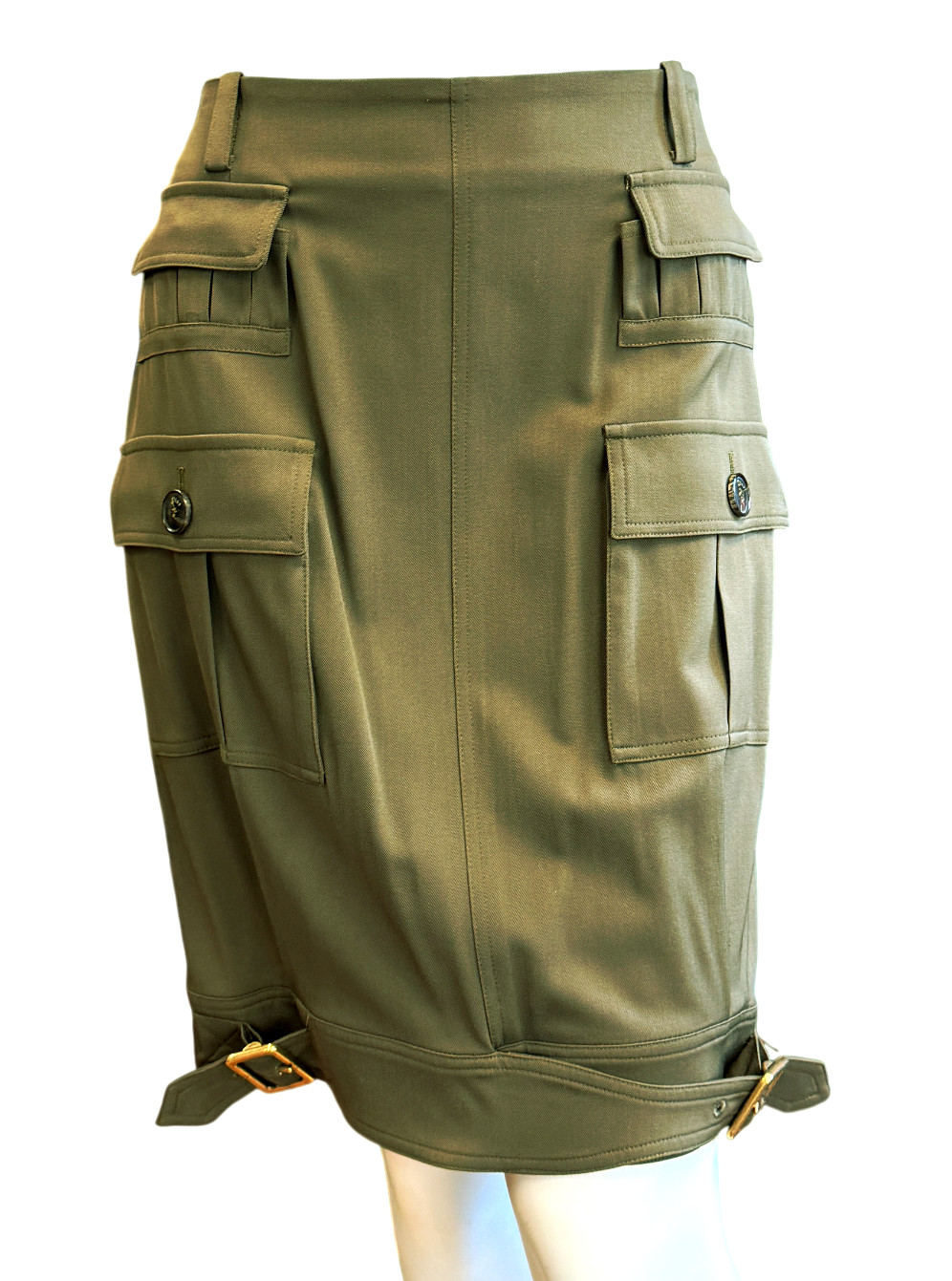 NWOT CHRISTIAN DIOR John Galliano 2006 Skirt 10 Olive Green Khaki FR 42 RARE