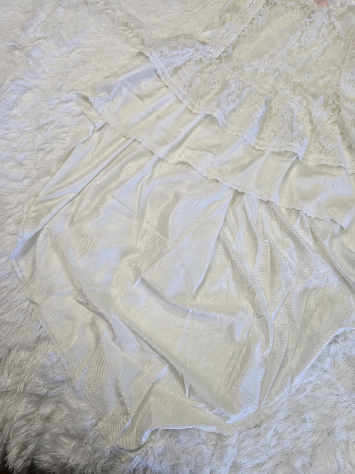 Vintage EUC Lady Cameo Dallas White Satin Bridal Slip Size Small