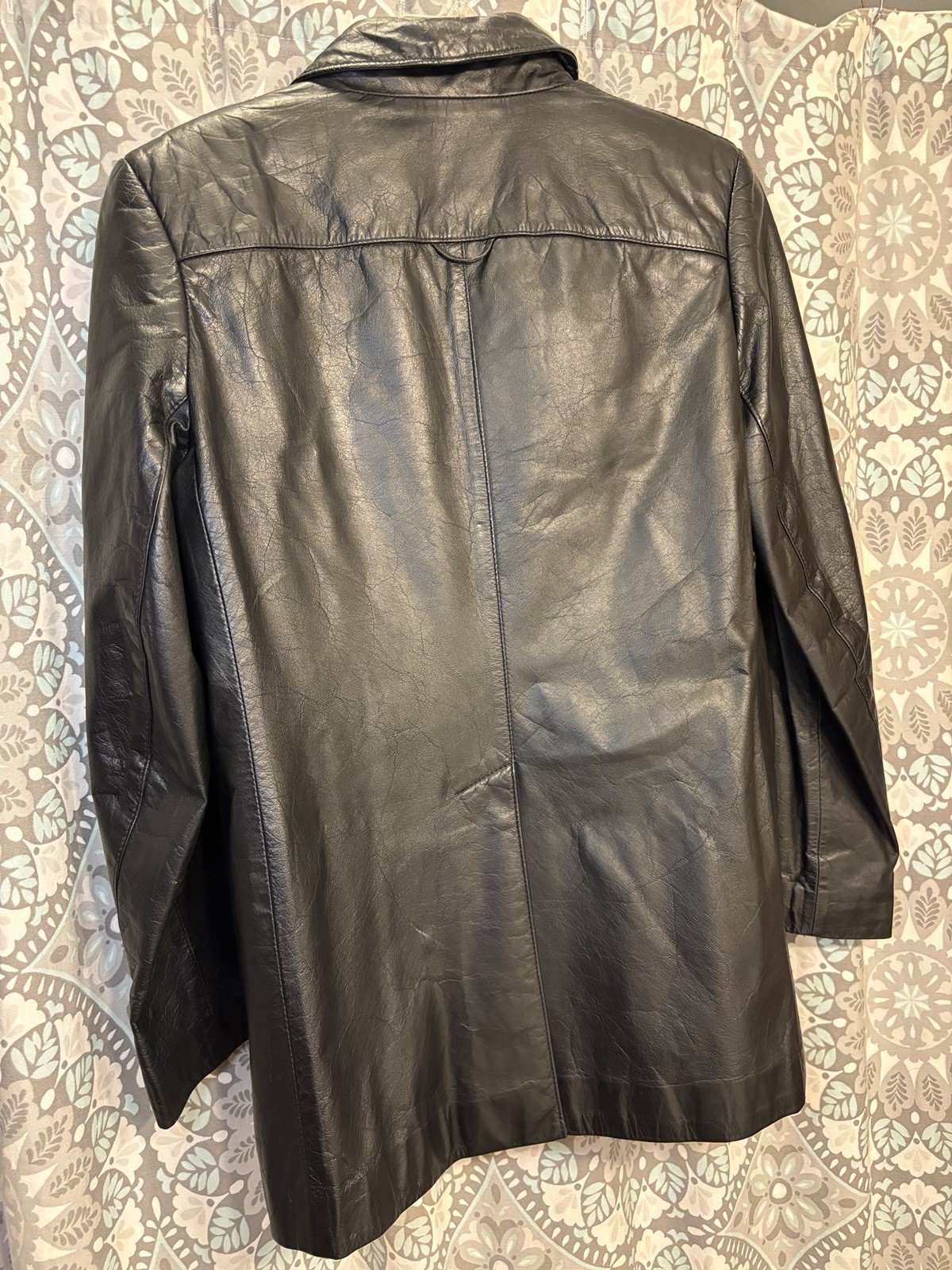 Vintage Etienne Aigner 100% Genuine Leather Jacket Coat Black Hong Kong Size 6