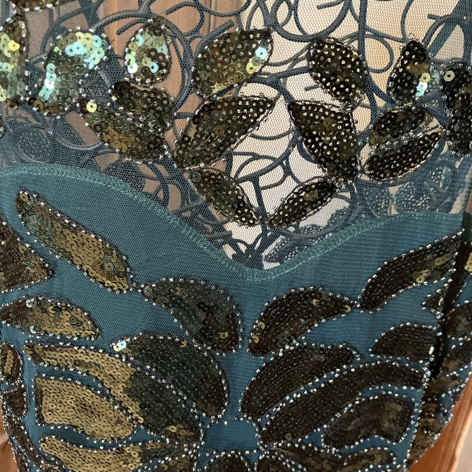 Deluxe Lady Gatsby Dress 1920’s flapper Costume Long green Sequin Retro dk green
