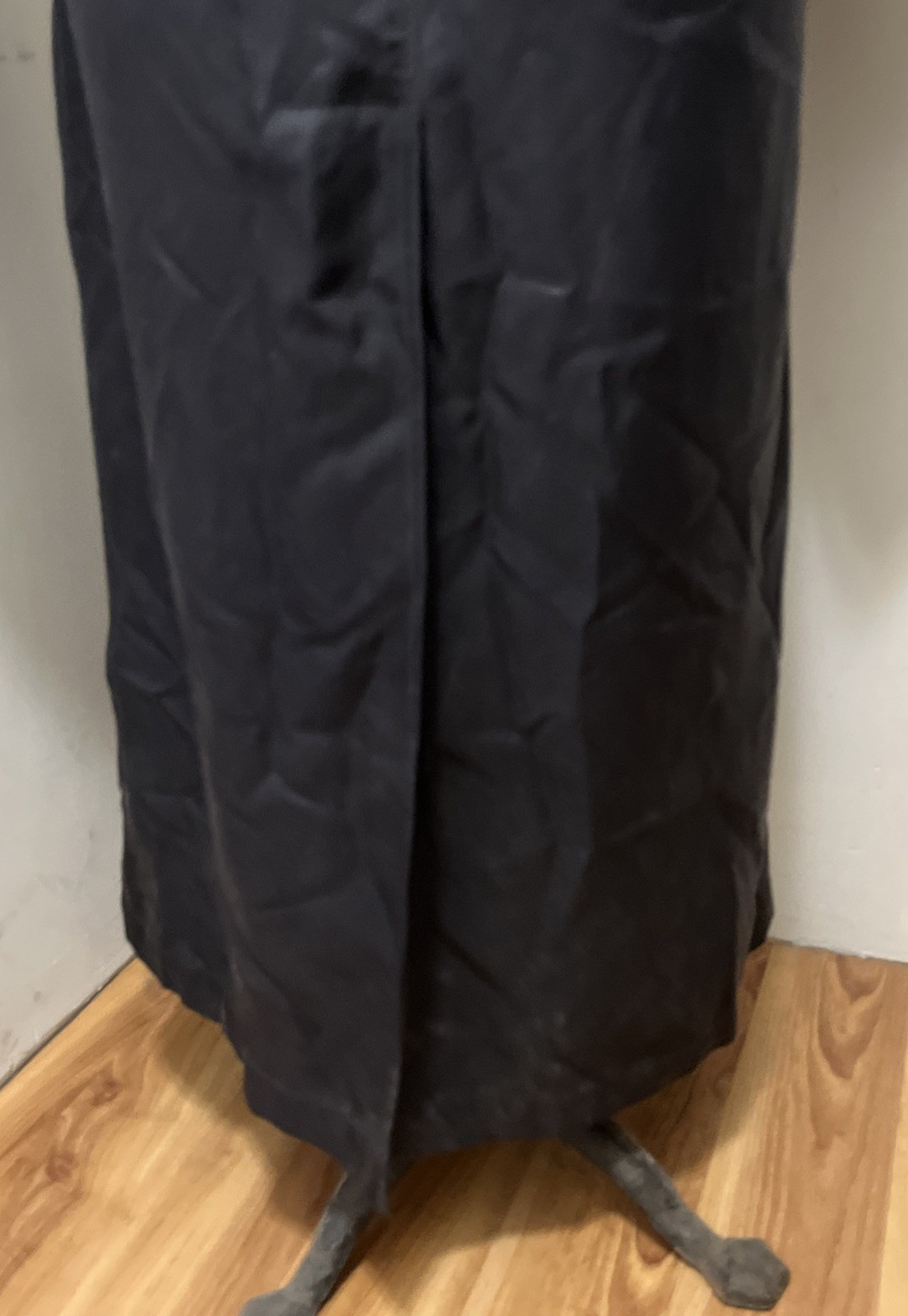 Vintage Count Romi Black 100% Silk Trench Coat Fall Size 4