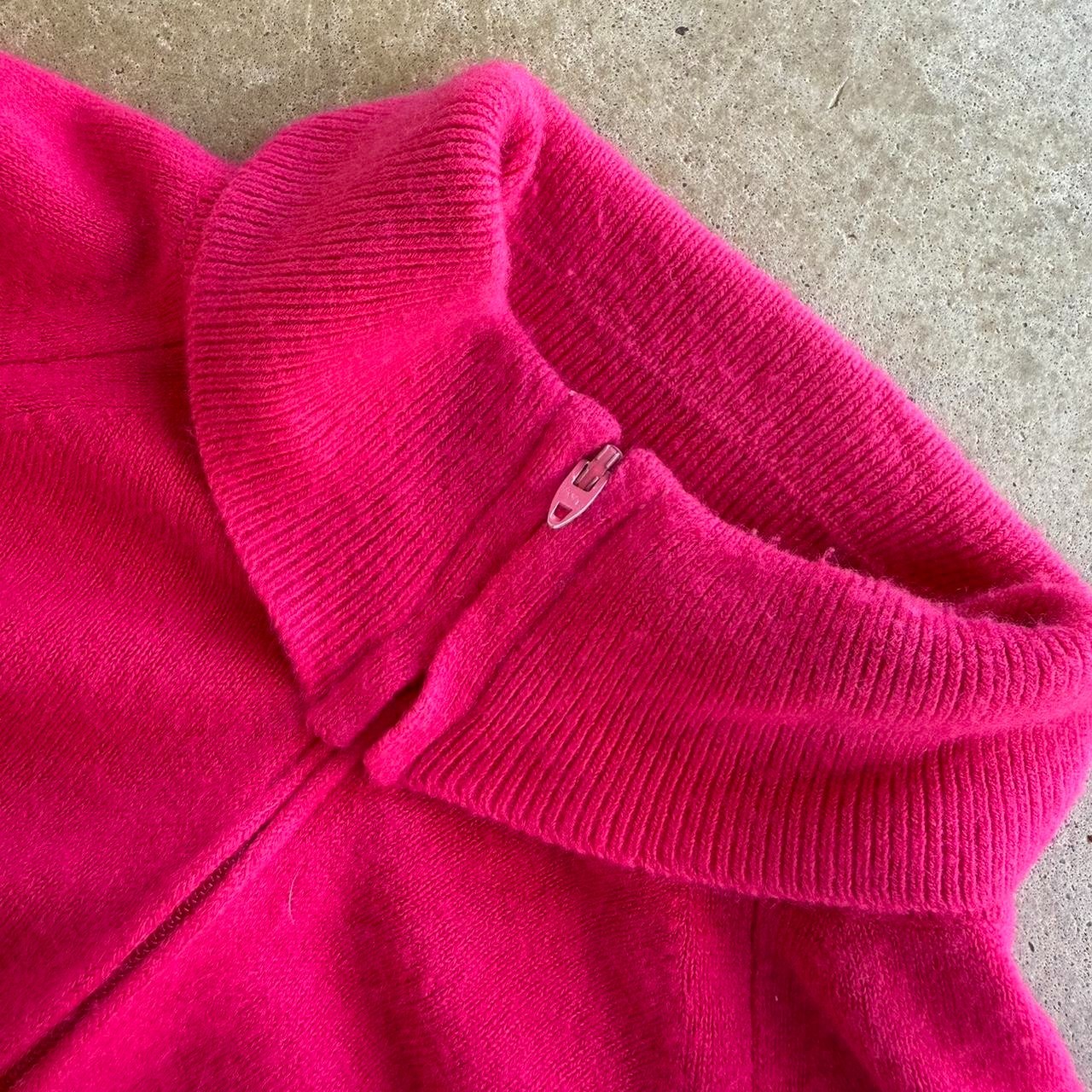 1960s HICKORY HOUSE PINK VTG MOCK NECK SWEATER SMALL TALON ZIPPER QUARTER ZIP