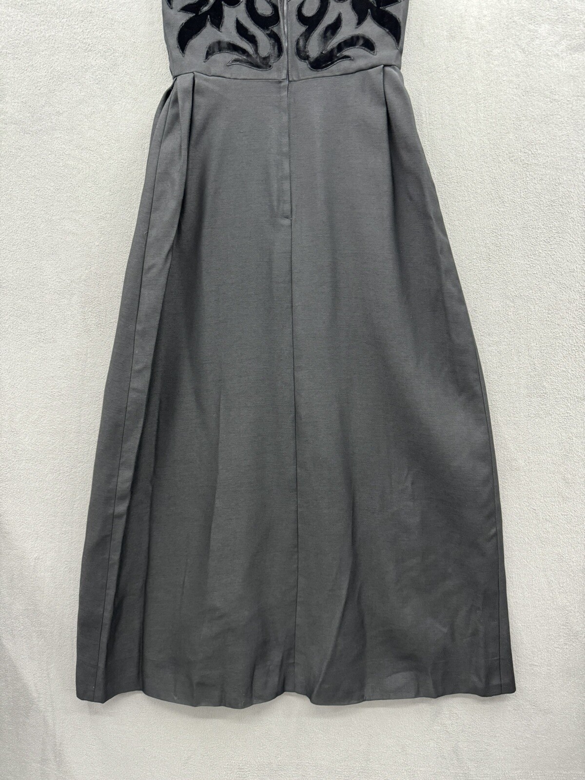 VTG 50’s 60’s Women’s Black & Velvet Wool Evening Dress Tag See Measurements